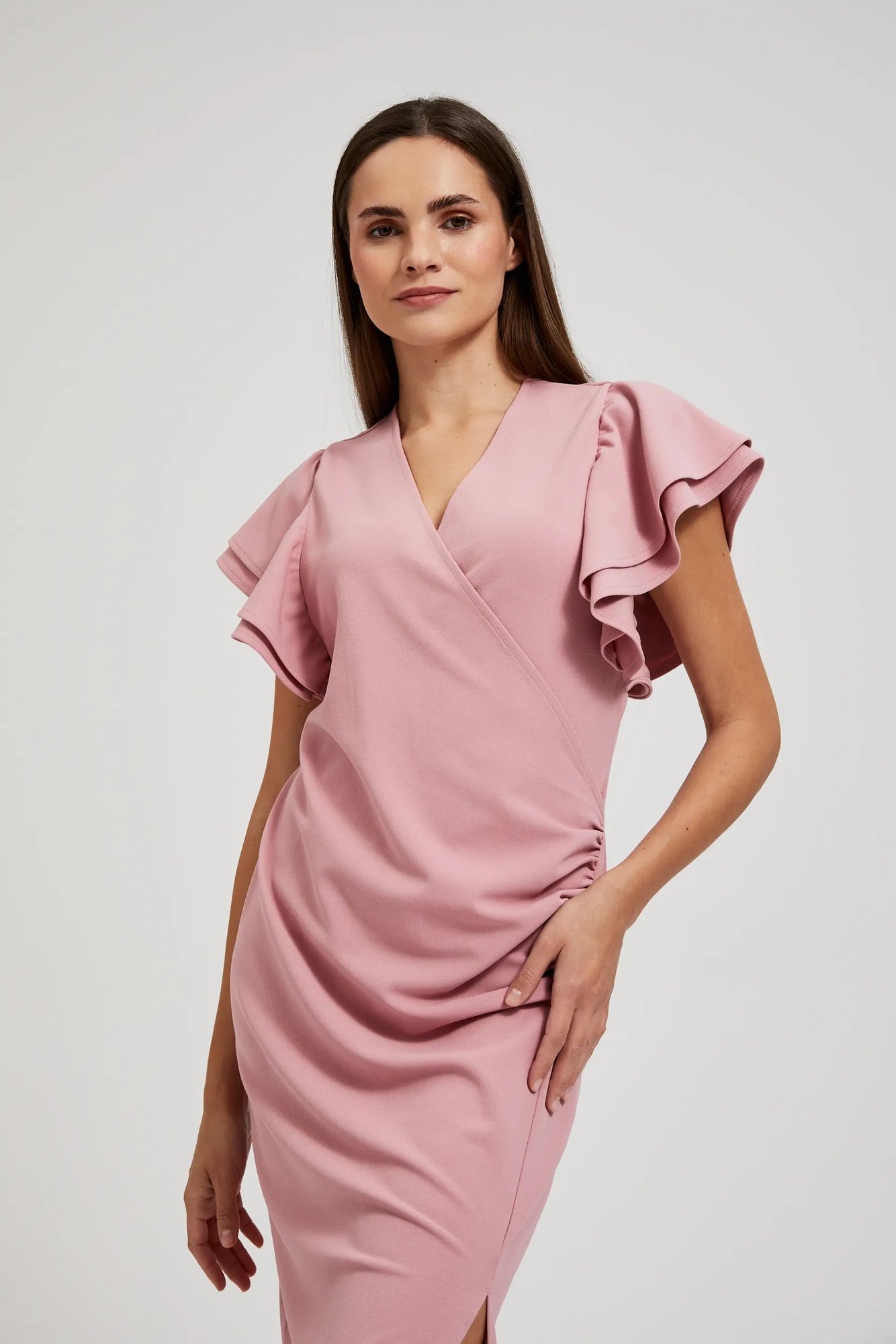 Women's midi dress MOODO - dusty pink