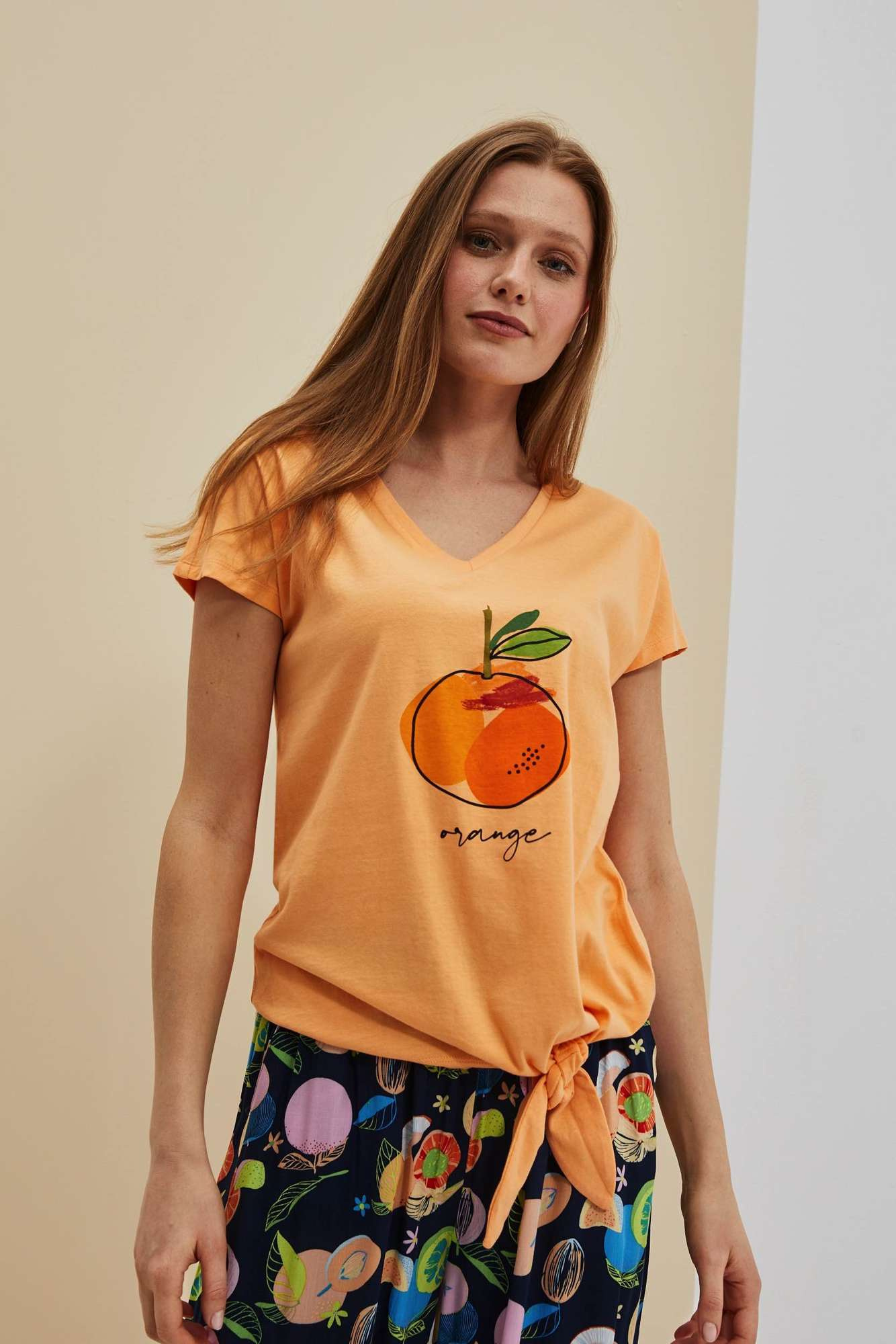 WOMEN'S T-SHIRT L-TS-4059 PEACH