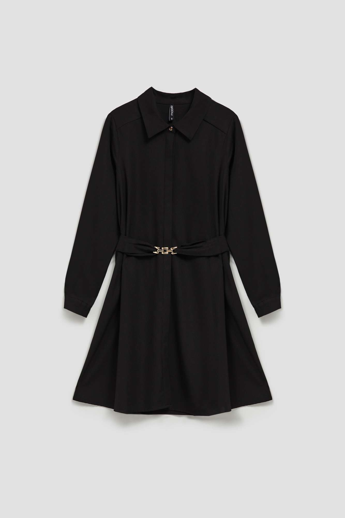 Shirt dress with belt