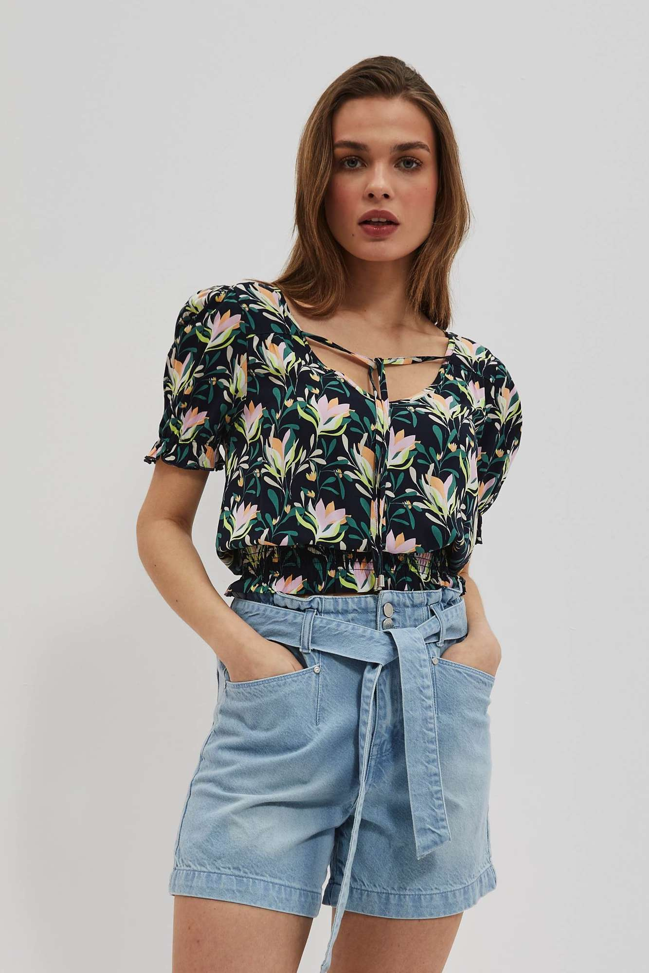 WOMEN'S SHIRT L-KO-4046 NAVY