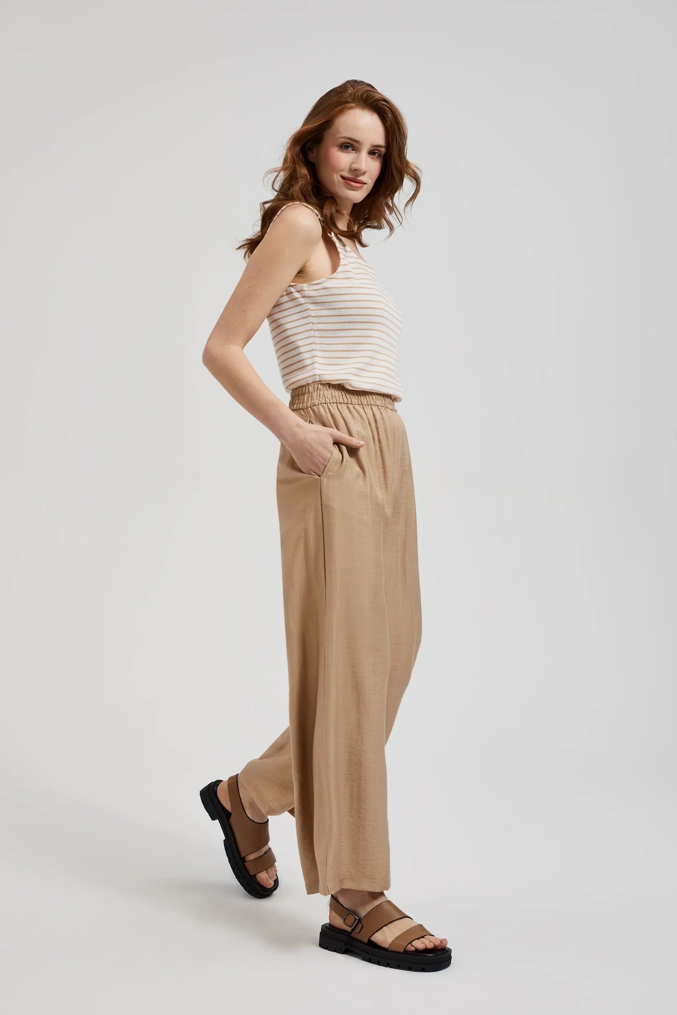 Women's summer trousers MOODO - cofee