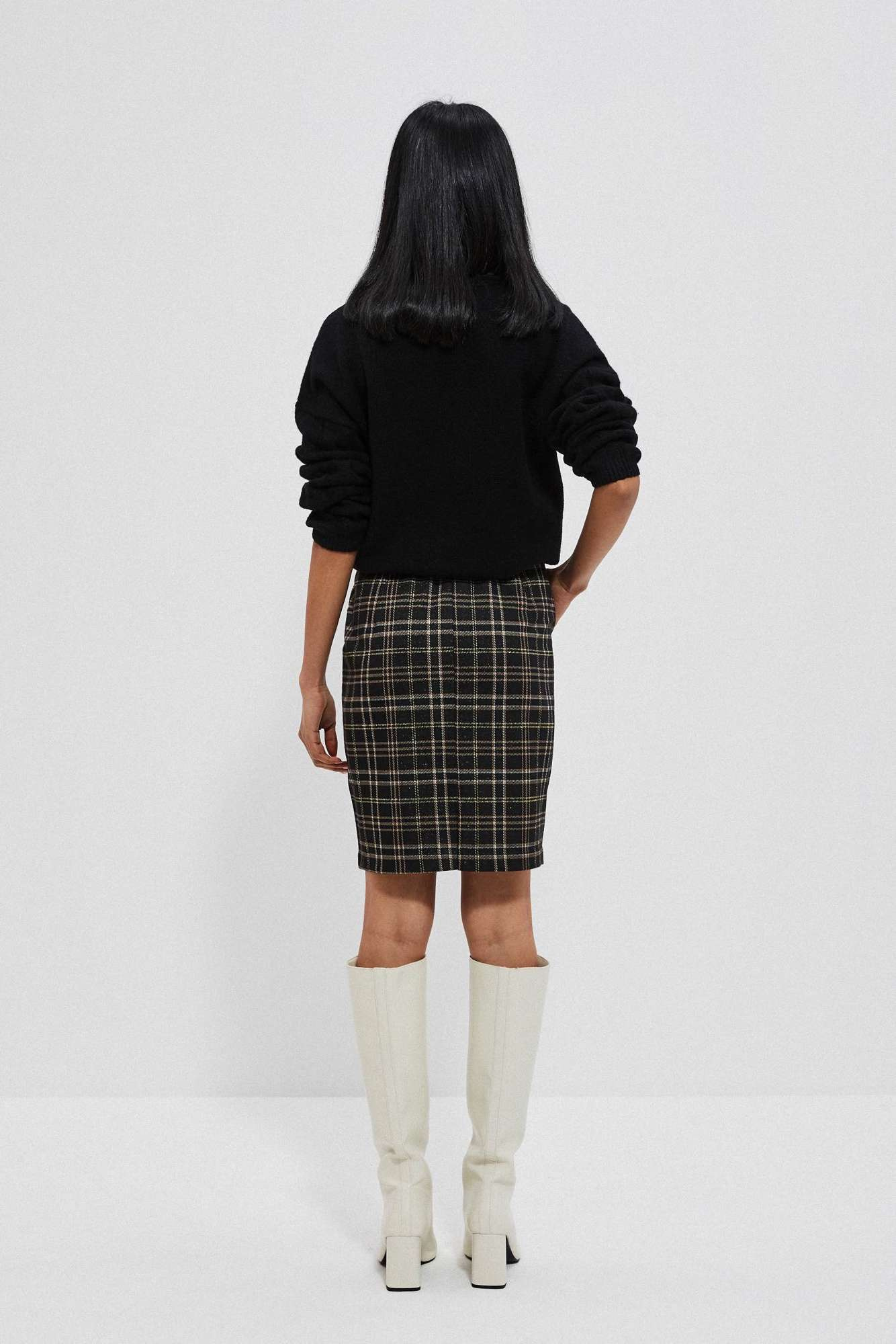 Plaid skirt with ties