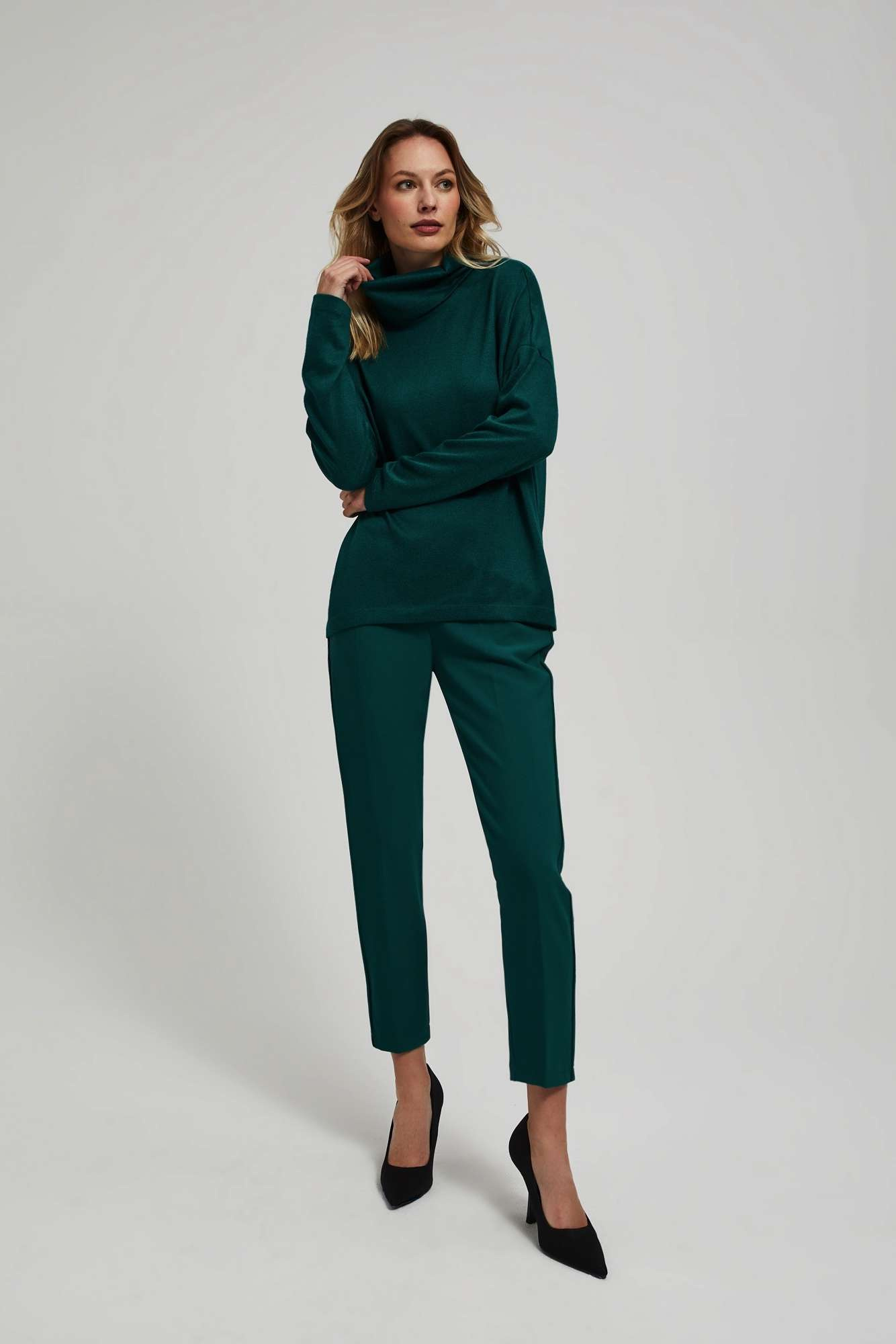 Blouse with a loose turtleneck