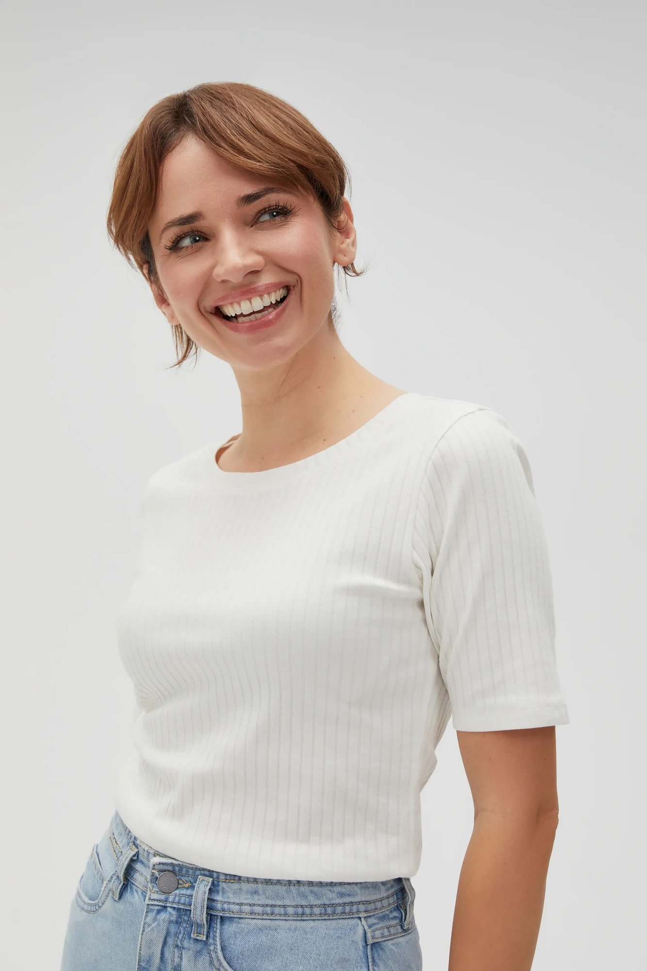 Marisse Women's T-Shirt L-Ts-4602 Off White