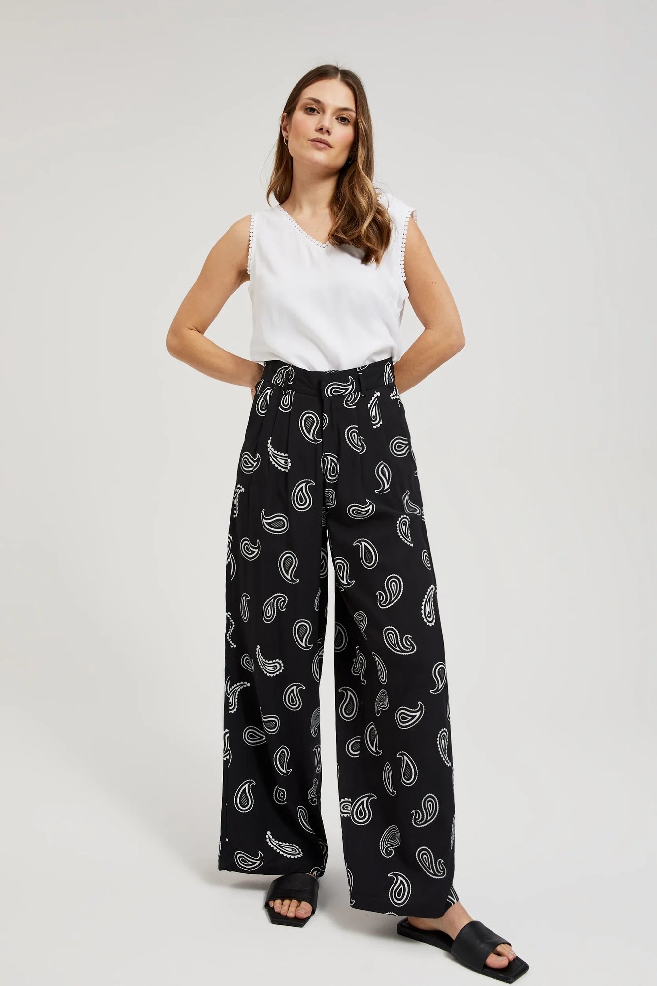 Women's summer trousers MOODO - black