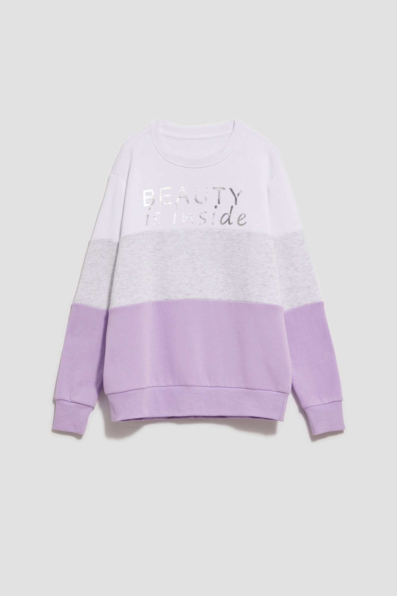 Marisse Lavender Printed Sweatshirt