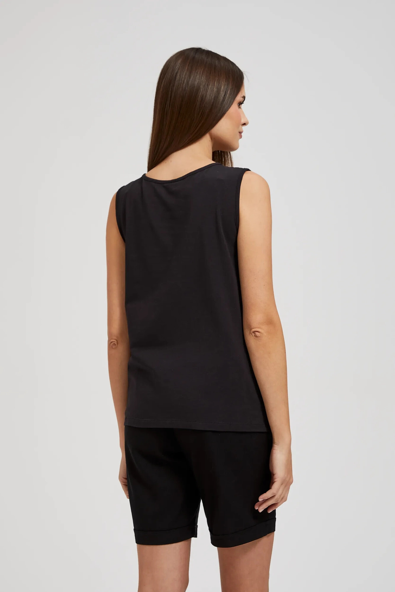 Women's top with stones MOODO - black