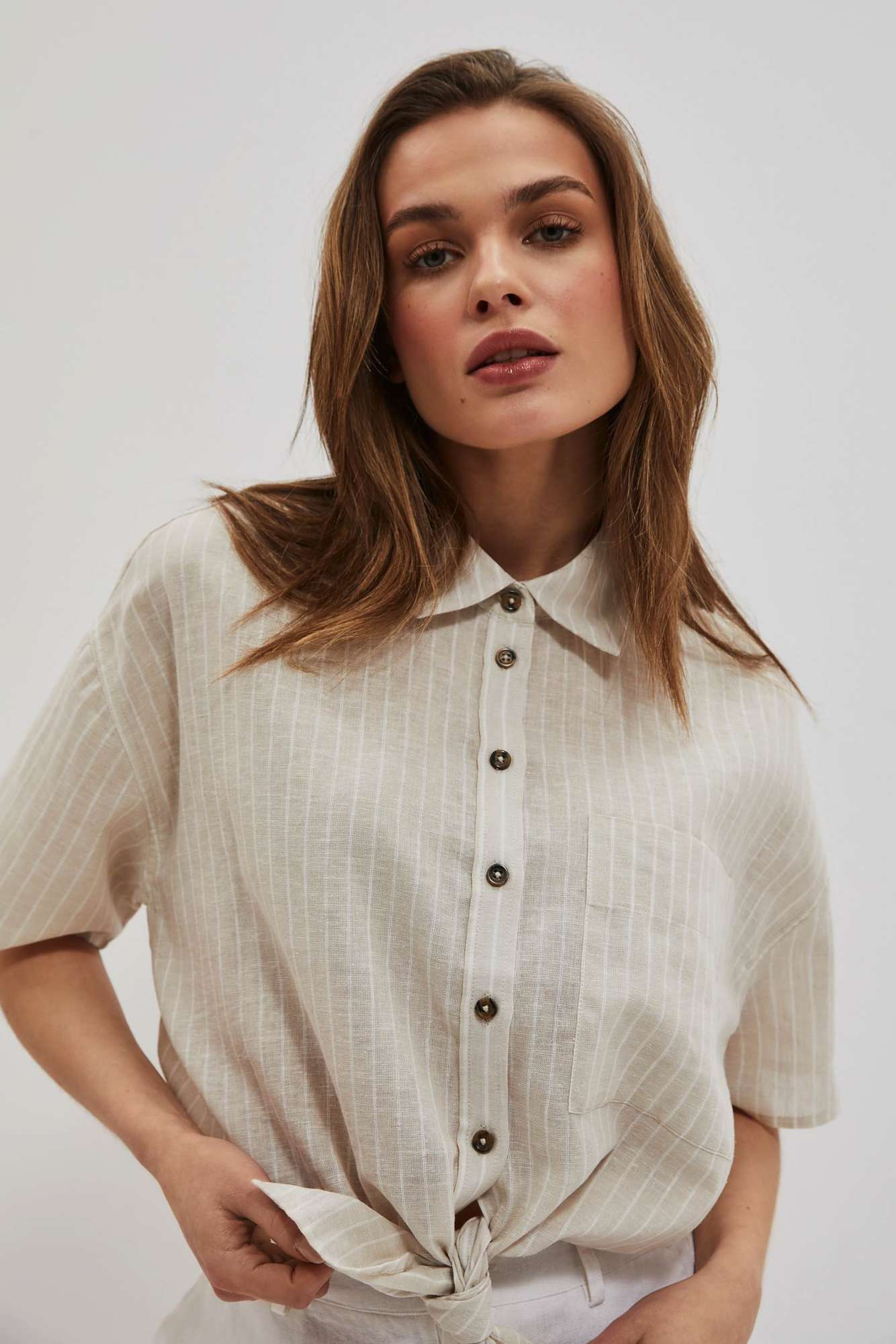 WOMEN'S SHIRT L-KO-4039 BEIGE_OFF WHITE