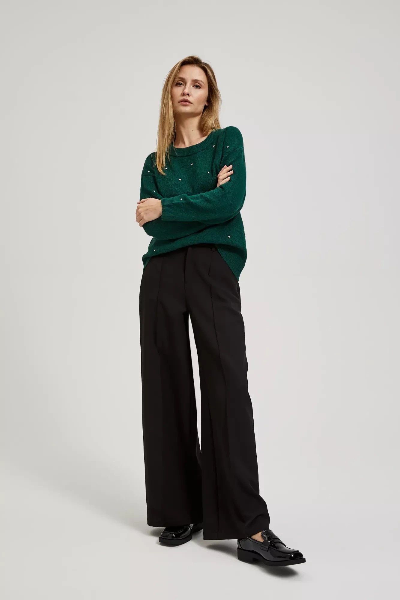 Sweater with rhinestones