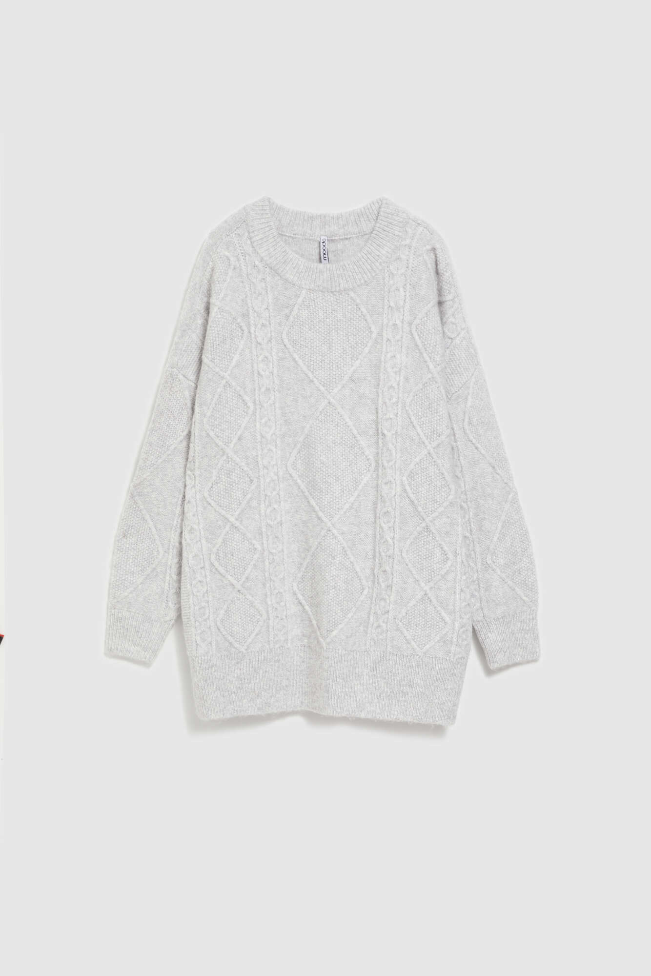 Sweater with decorative fabric