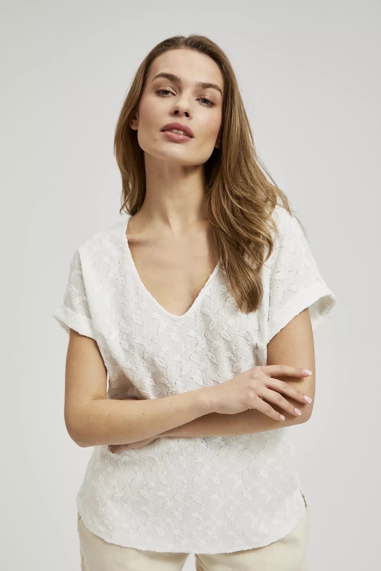 Women's T-shirt MOODO - ecru white