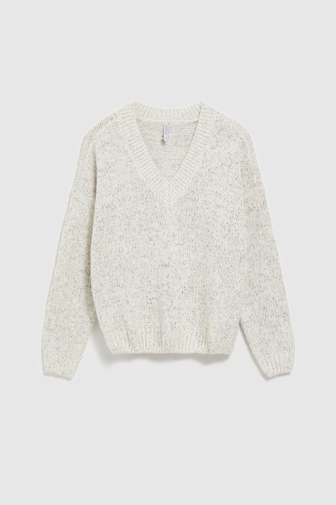 Marisse Pearl V-Neck Sweater With Long Sleeves