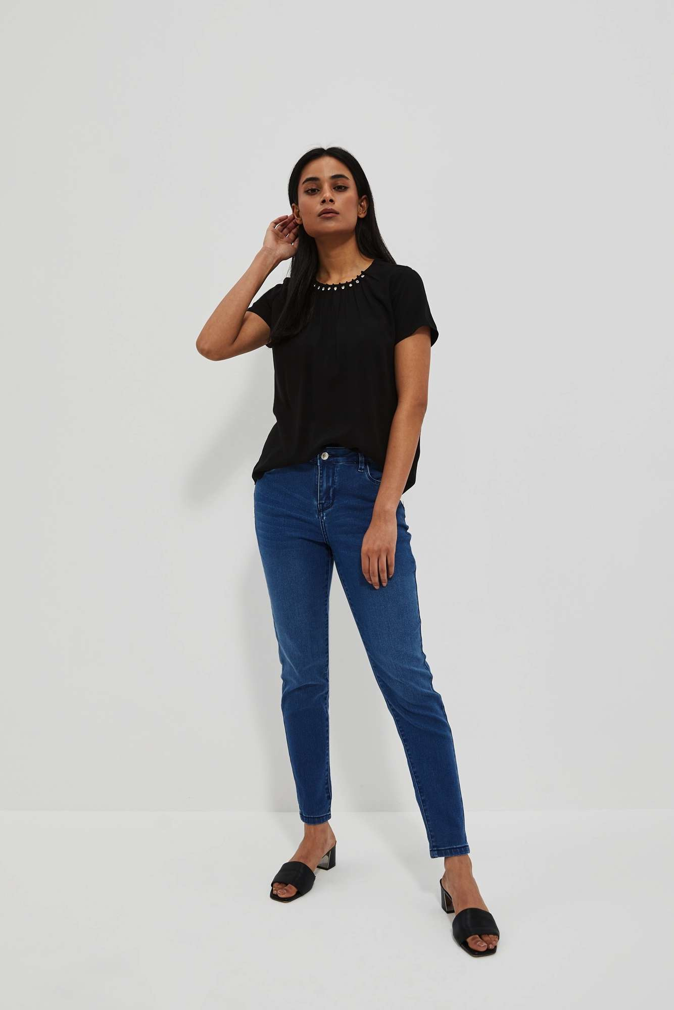 WOMEN'S JEANS L-JE-4014 D.Blue