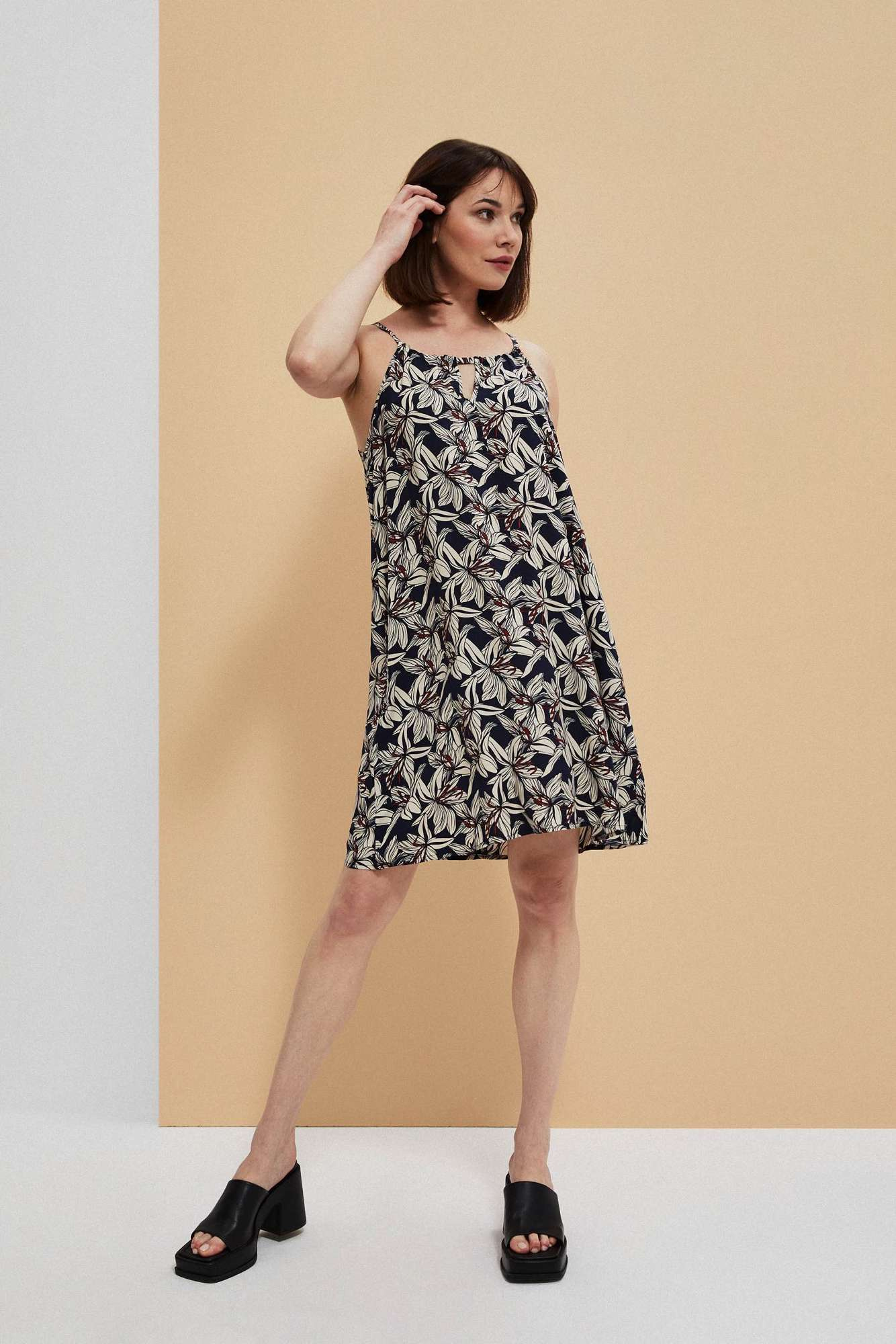 Viscose dress with flowers