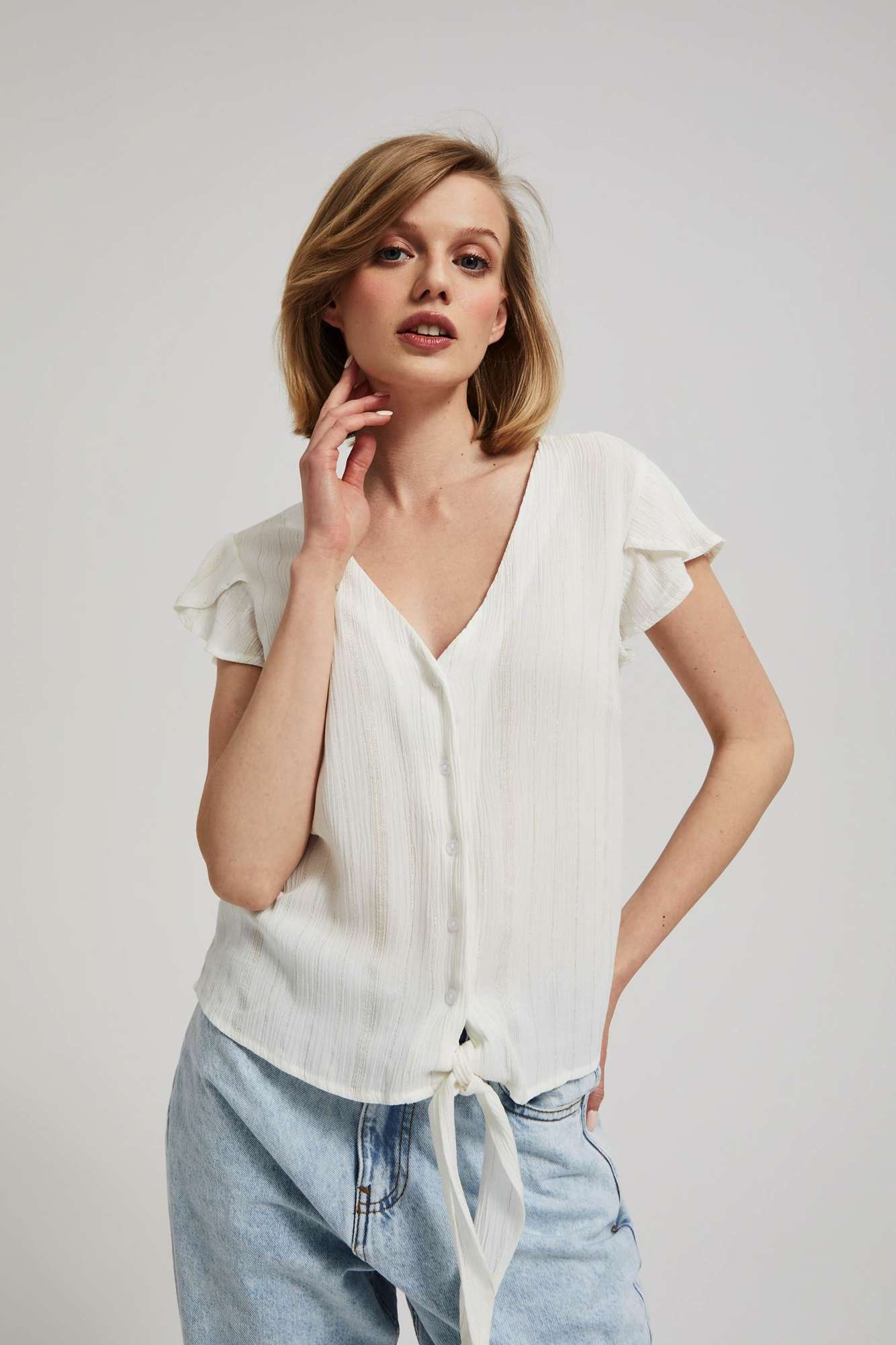 WOMEN'S SHIRT L-KO-4048 OFF WHITE