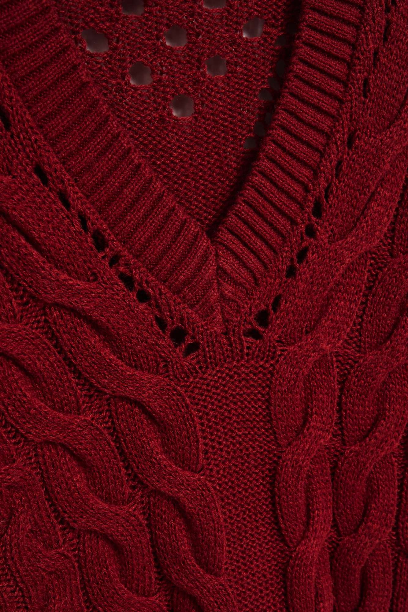 Openwork sleeve sweater