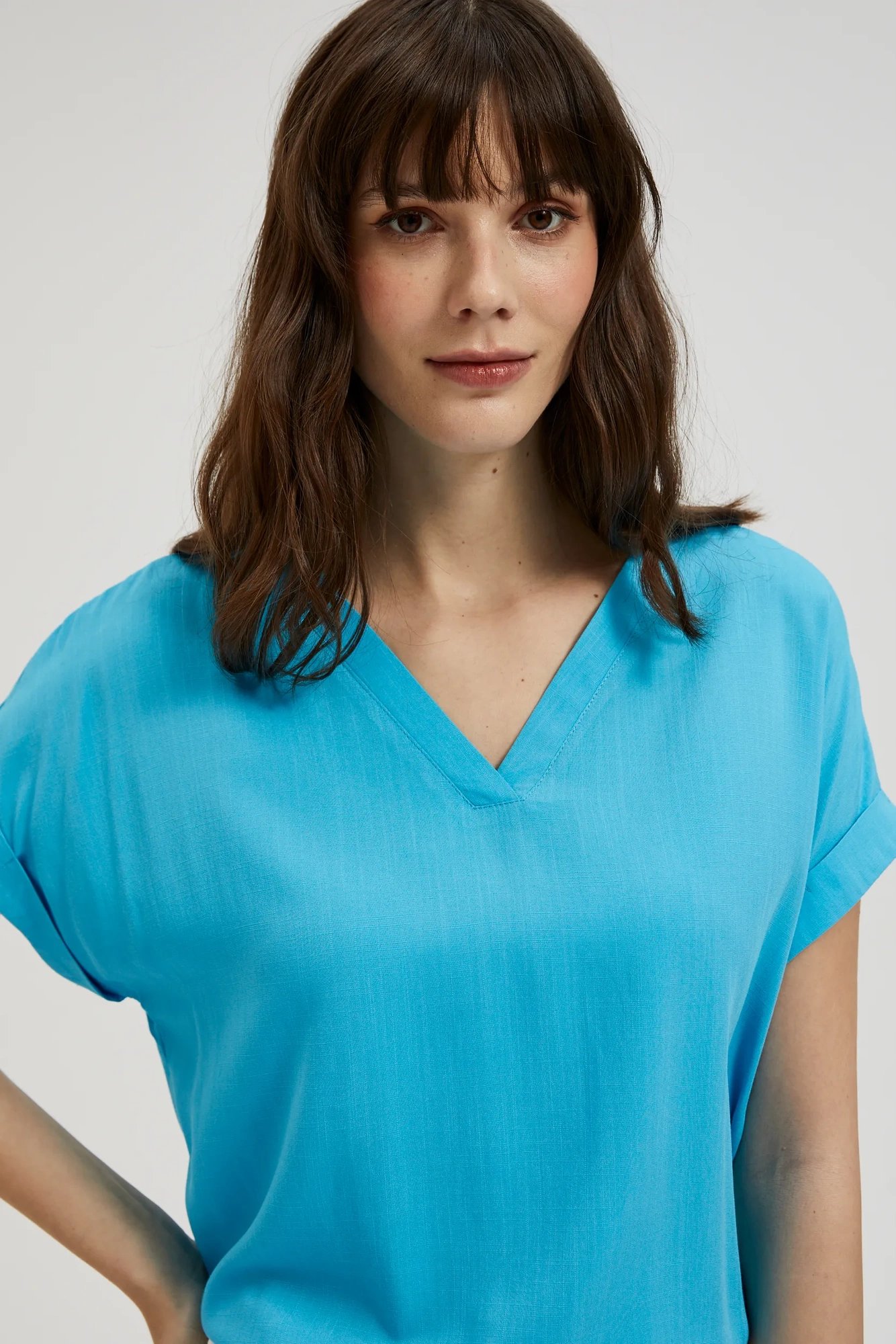 Marisse Women&#039;s Shirt L-Ko-4367 Turquoise