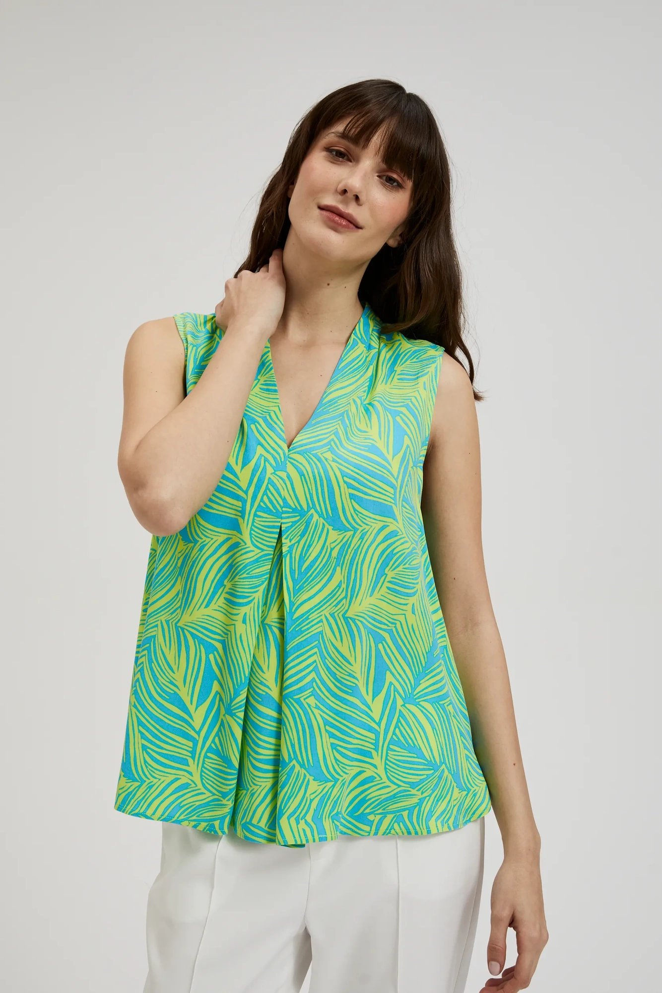 Women's blouse with neckline MOODO - colorful