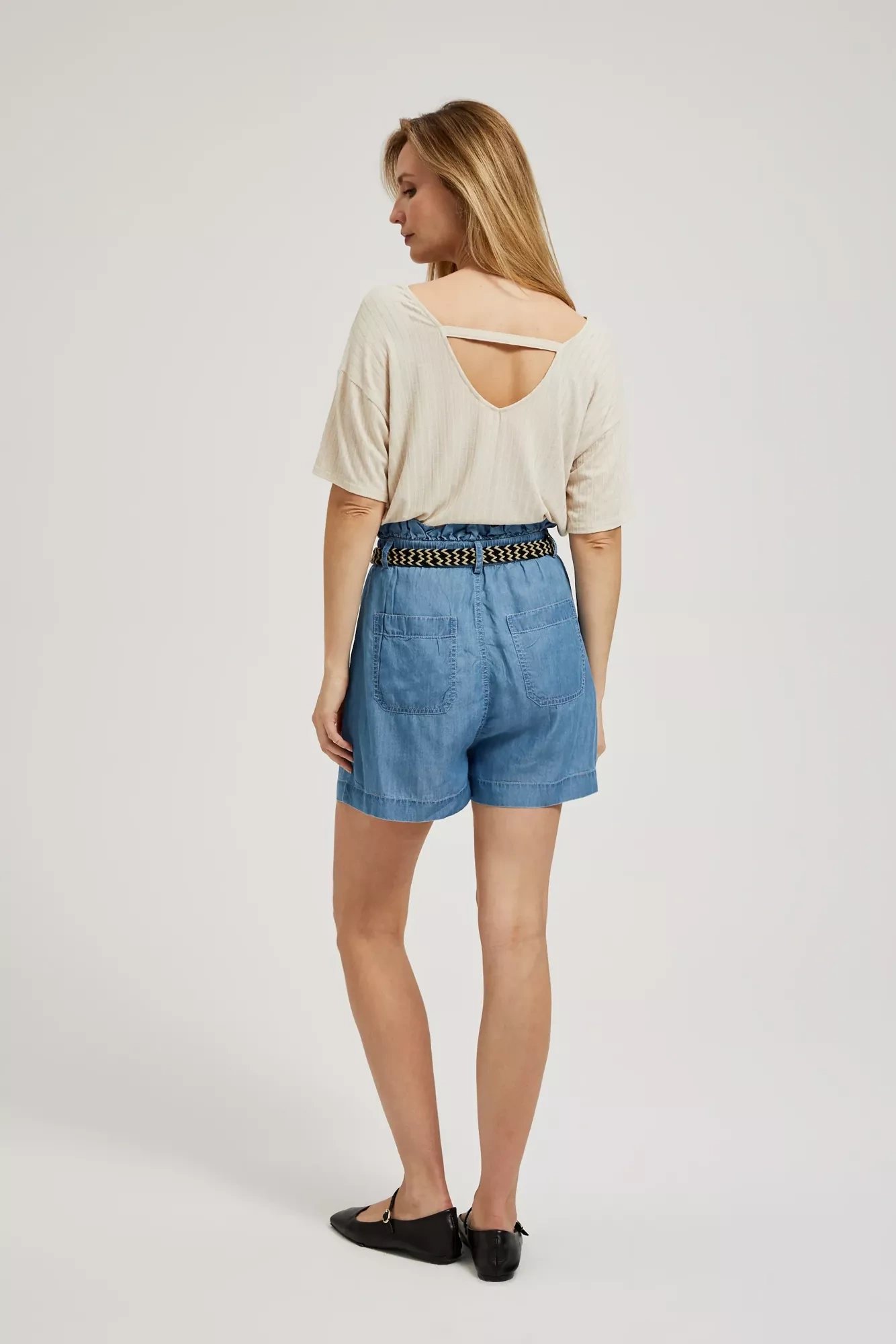 Women&#039;s denim shorts MOODO - light blue