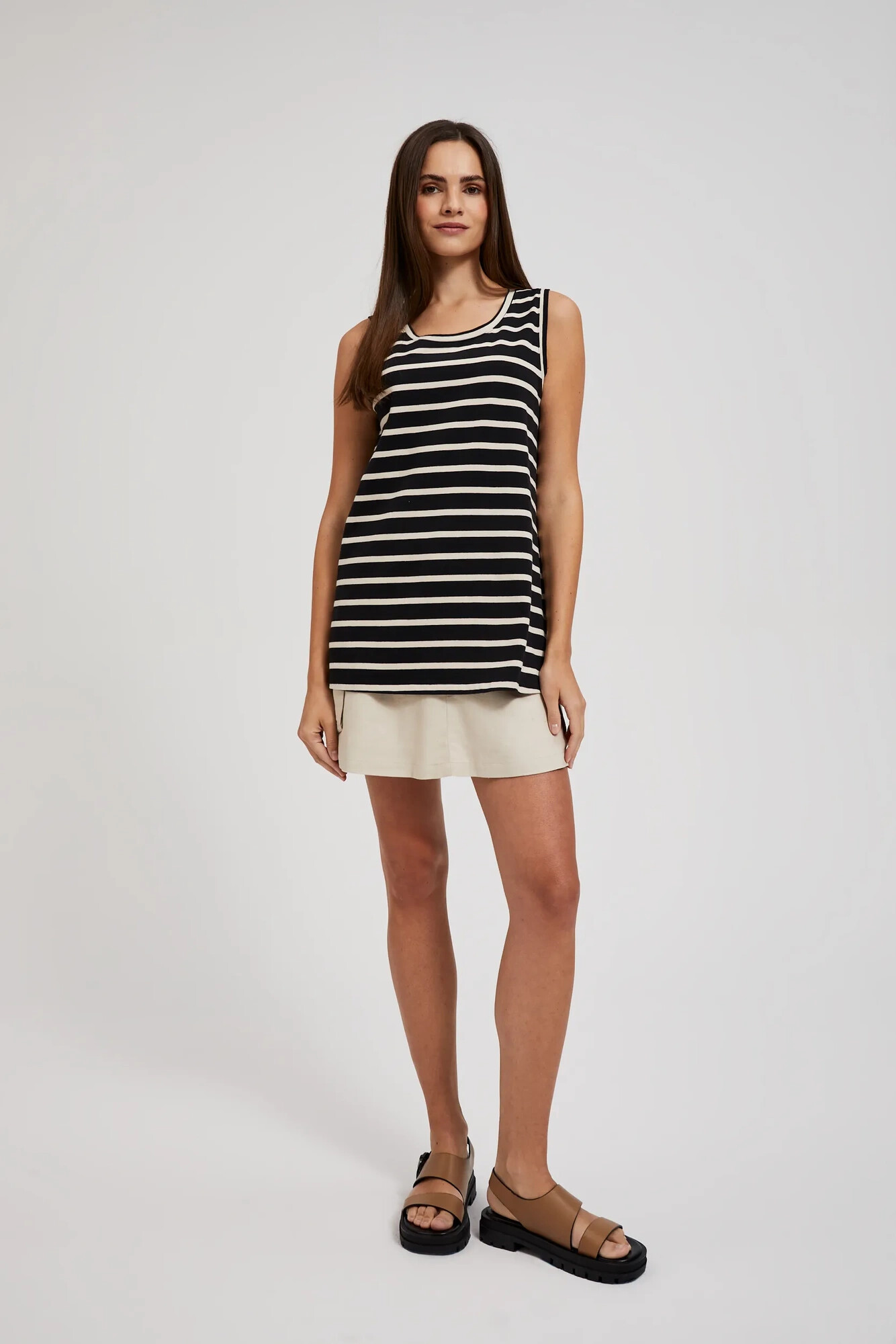 Women's striped top MOODO - black