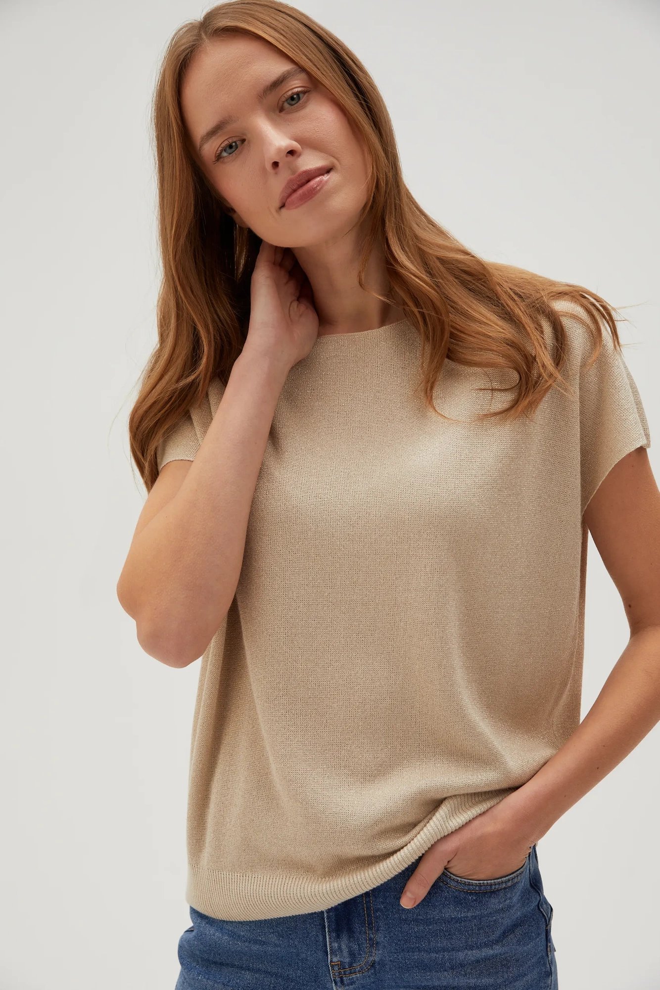 Marisse Womens Sweater L-Sw-4601 L.Beige