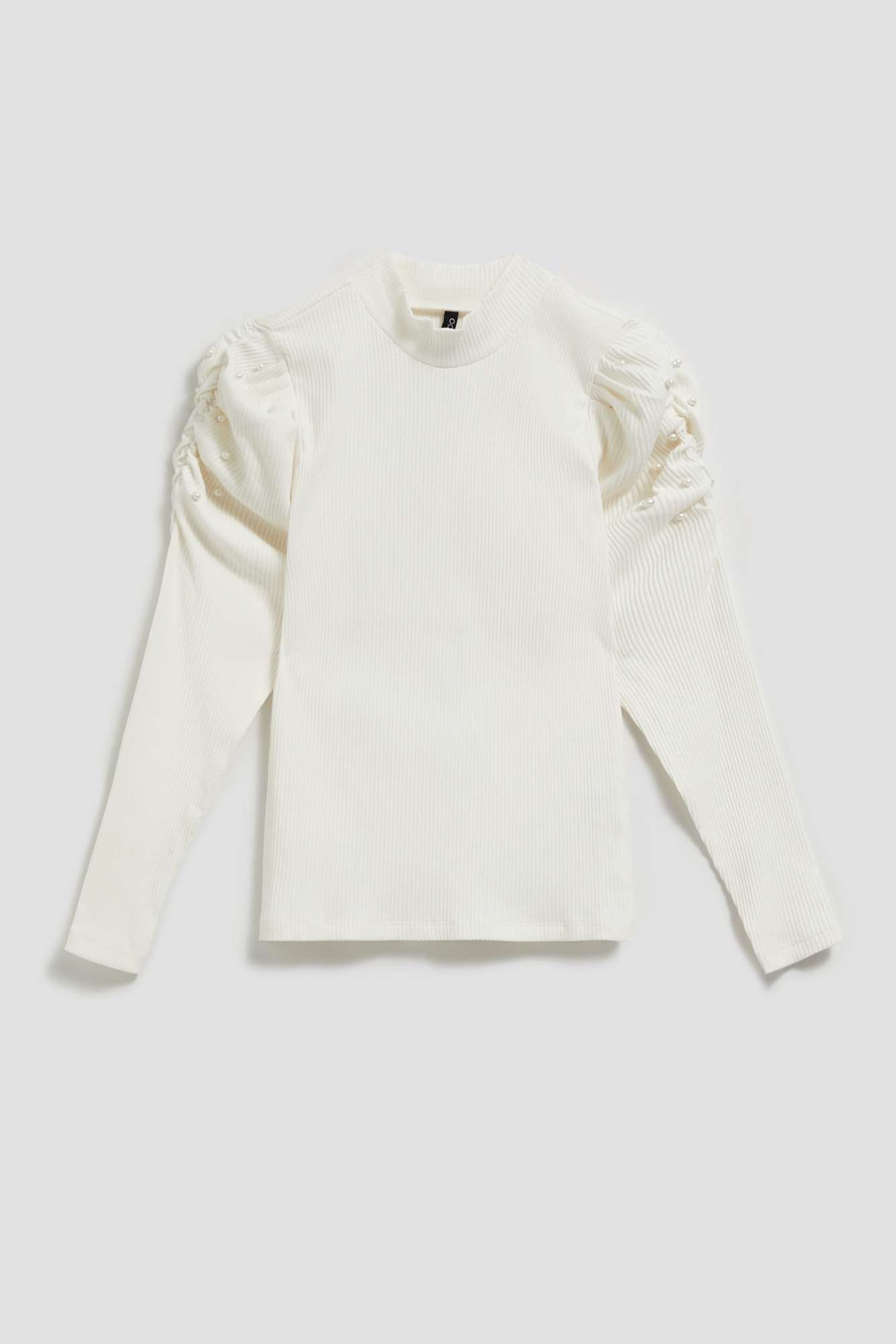 Puff sleeve blouse - white || - ecru