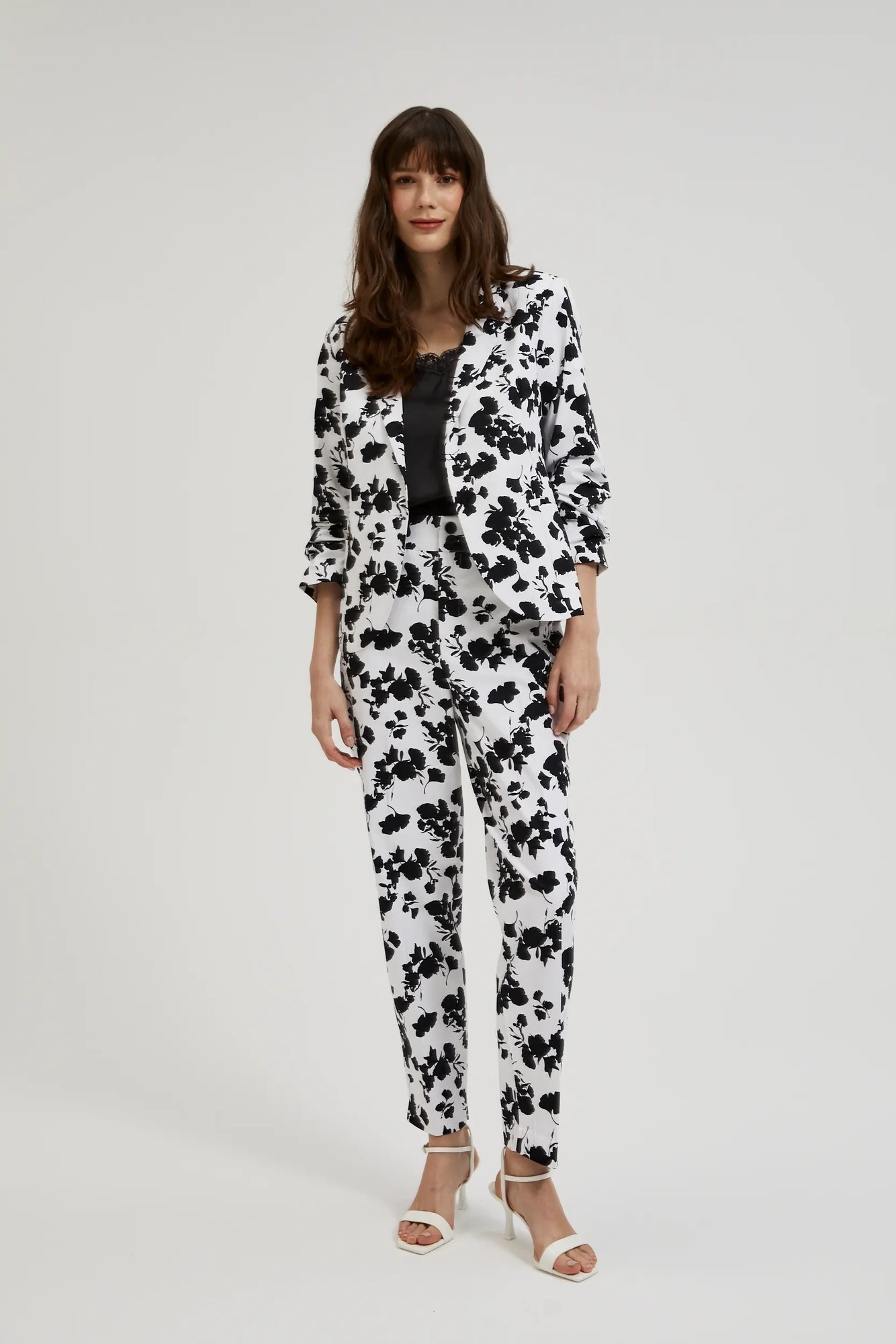 Women's patterned pants MOODO - black/white