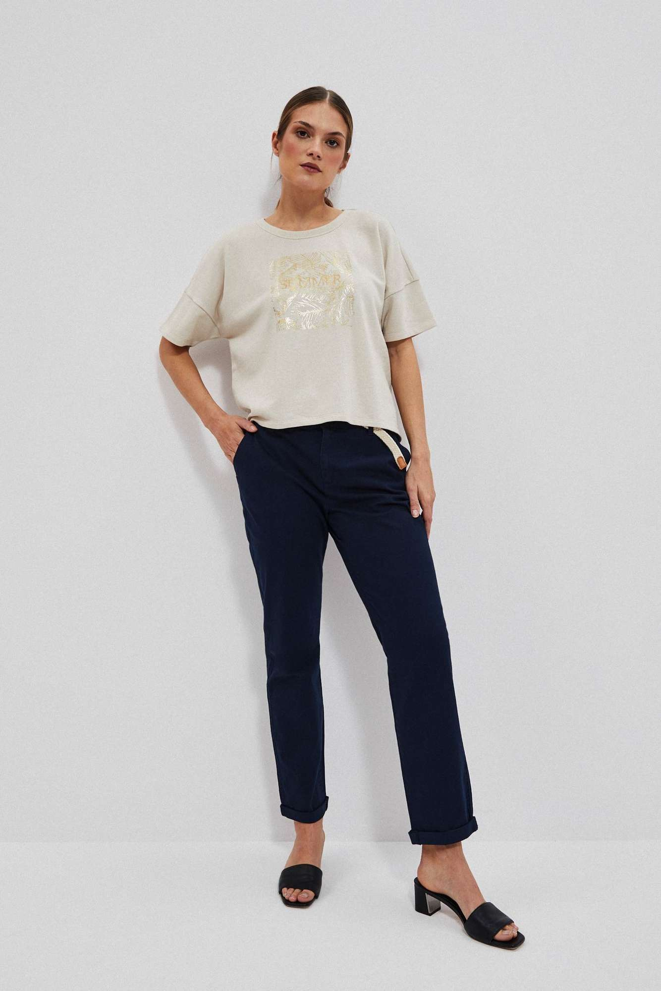 Marisse Women's Trousers L-Sp-4014 Navy