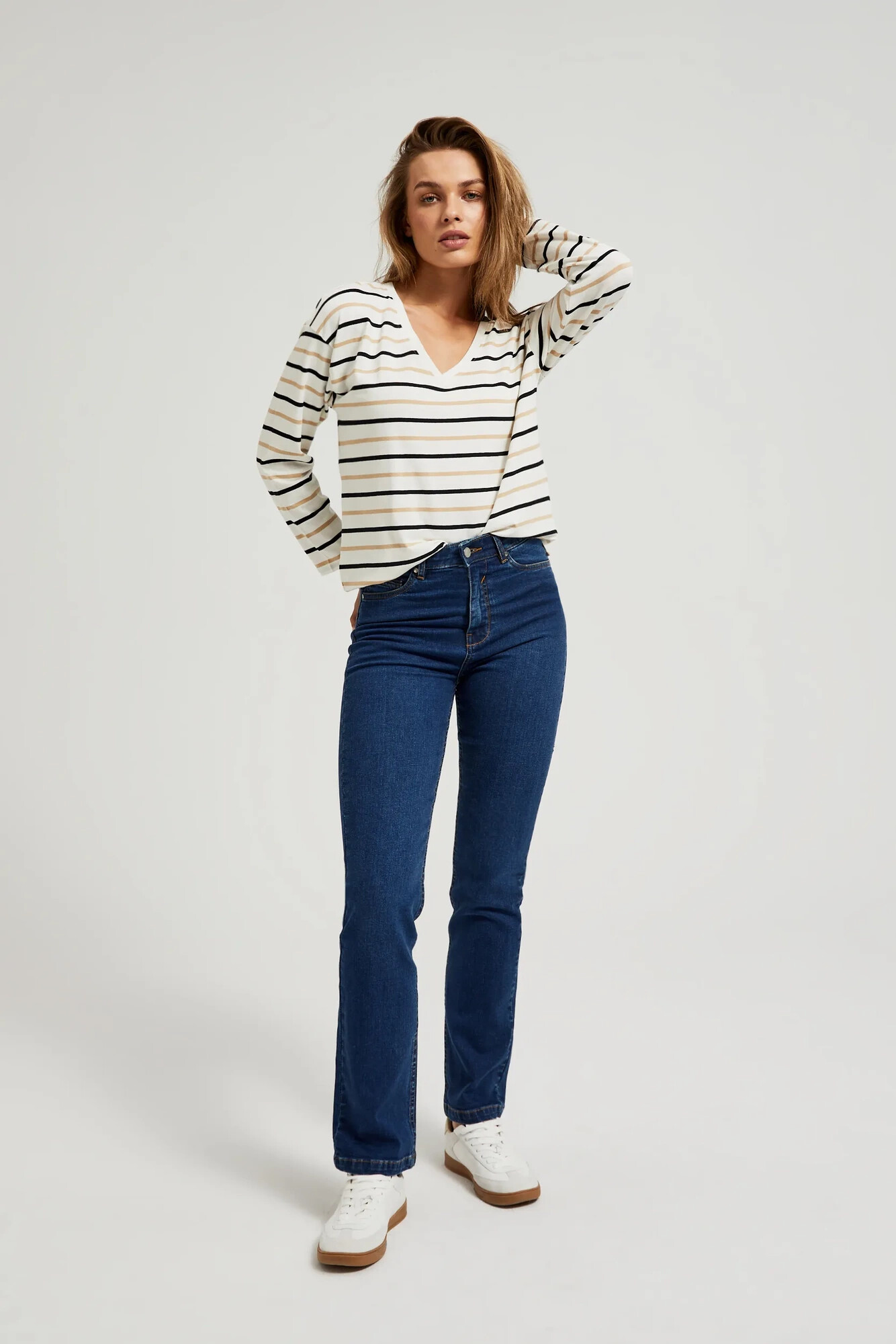 Women's Jeans With Straight Legs MOODO - Blue