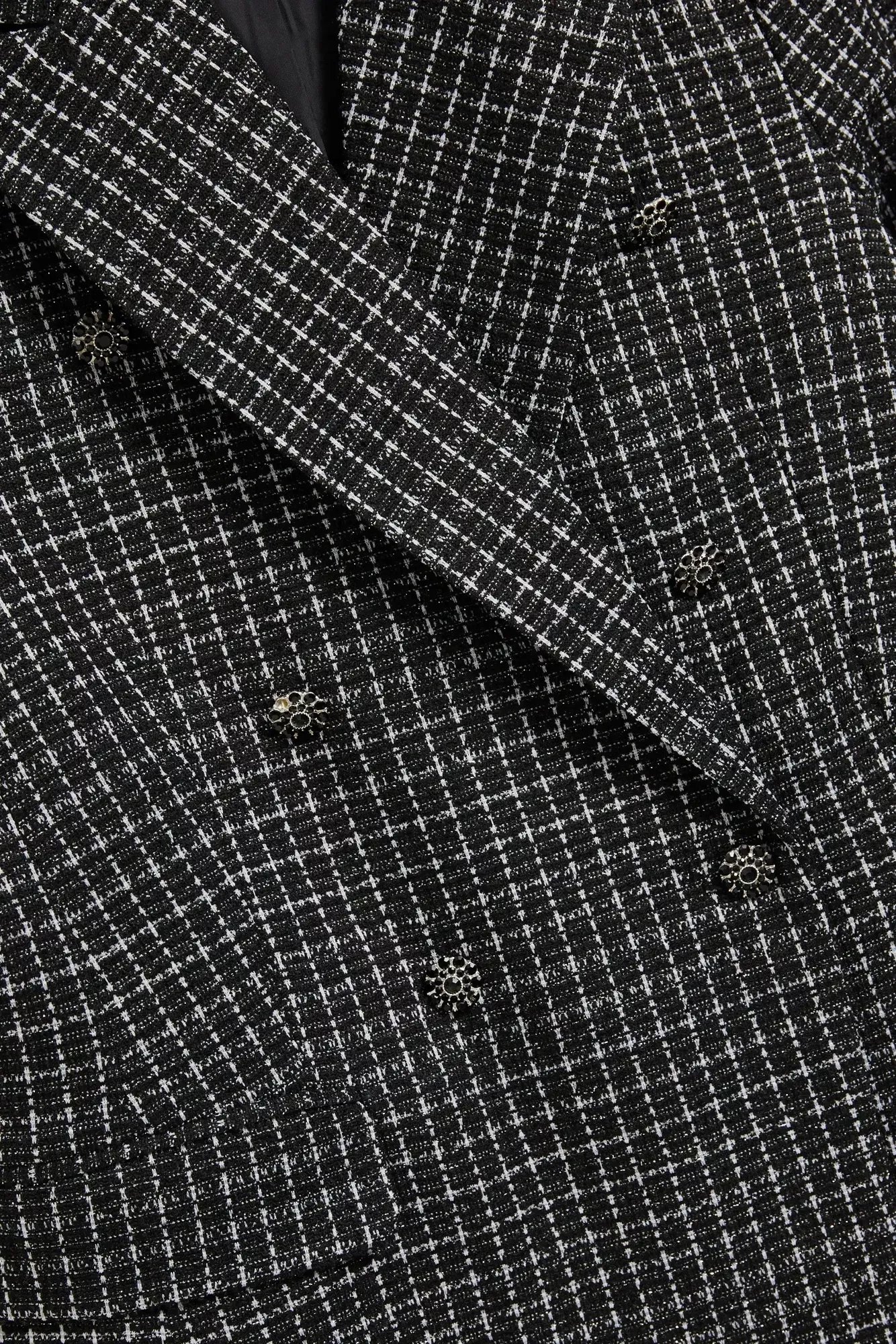 Double-breasted blazer with decorative buttons