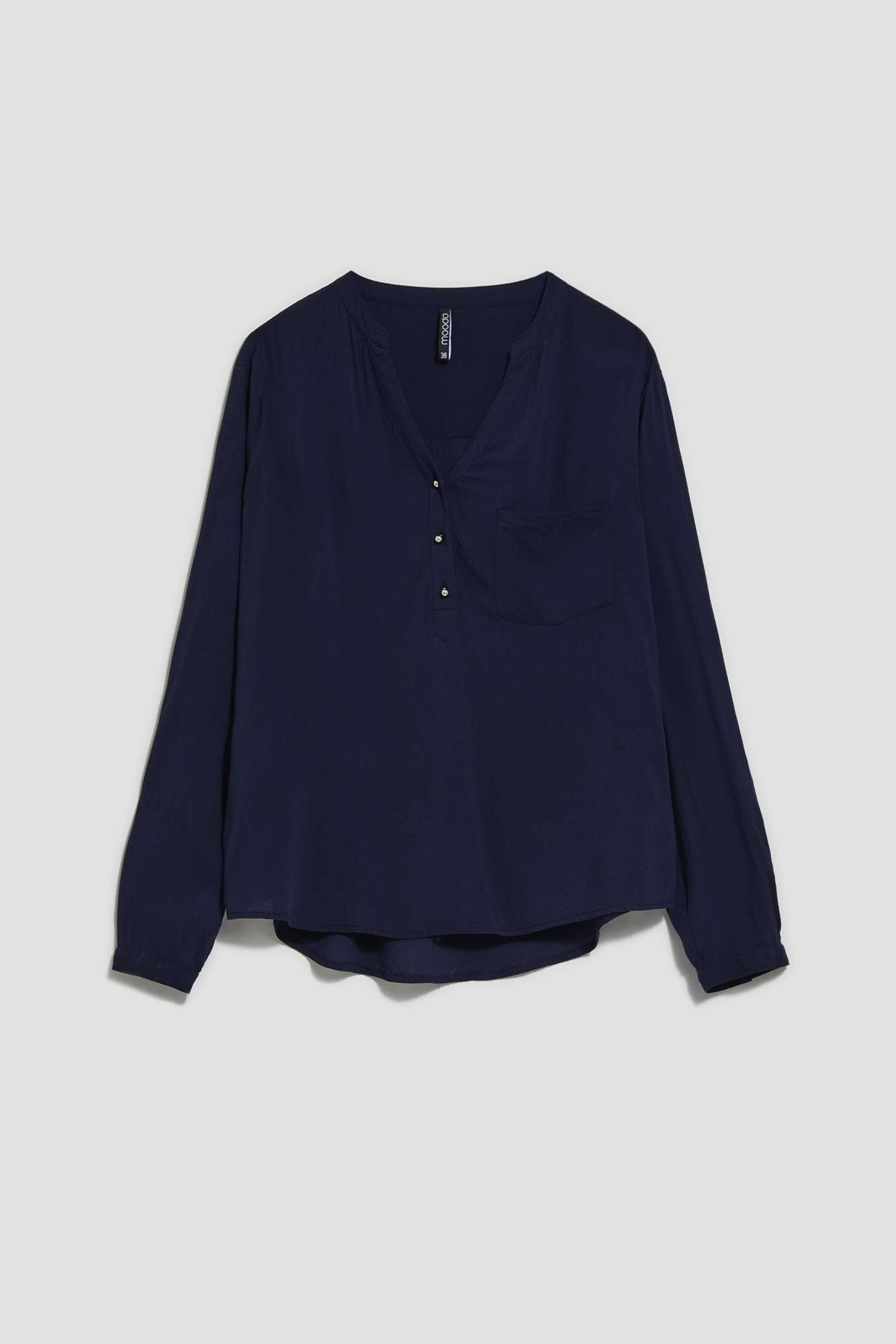Viscose shirt with V-neck