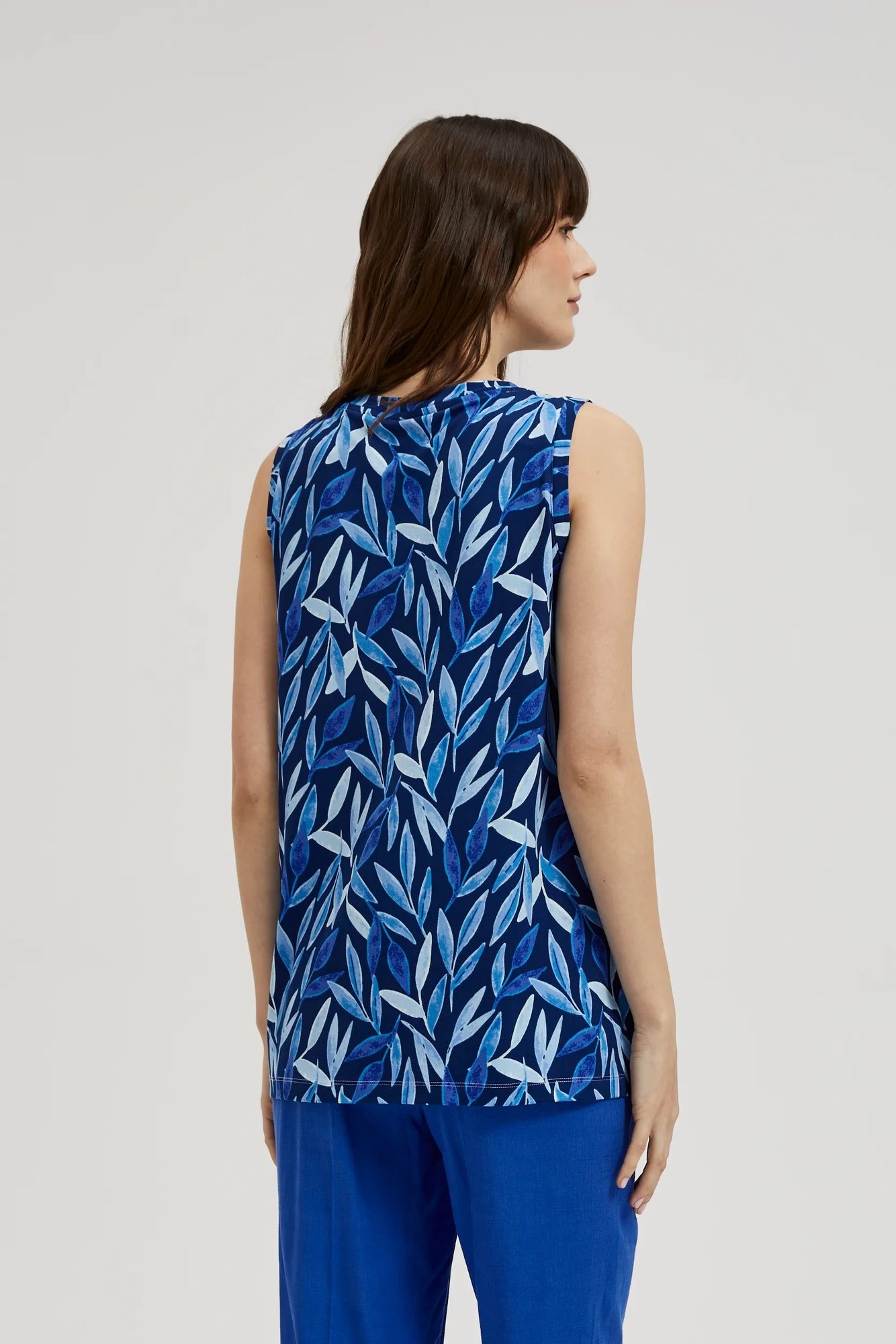 Women's tank top with MOODO print - navy blue