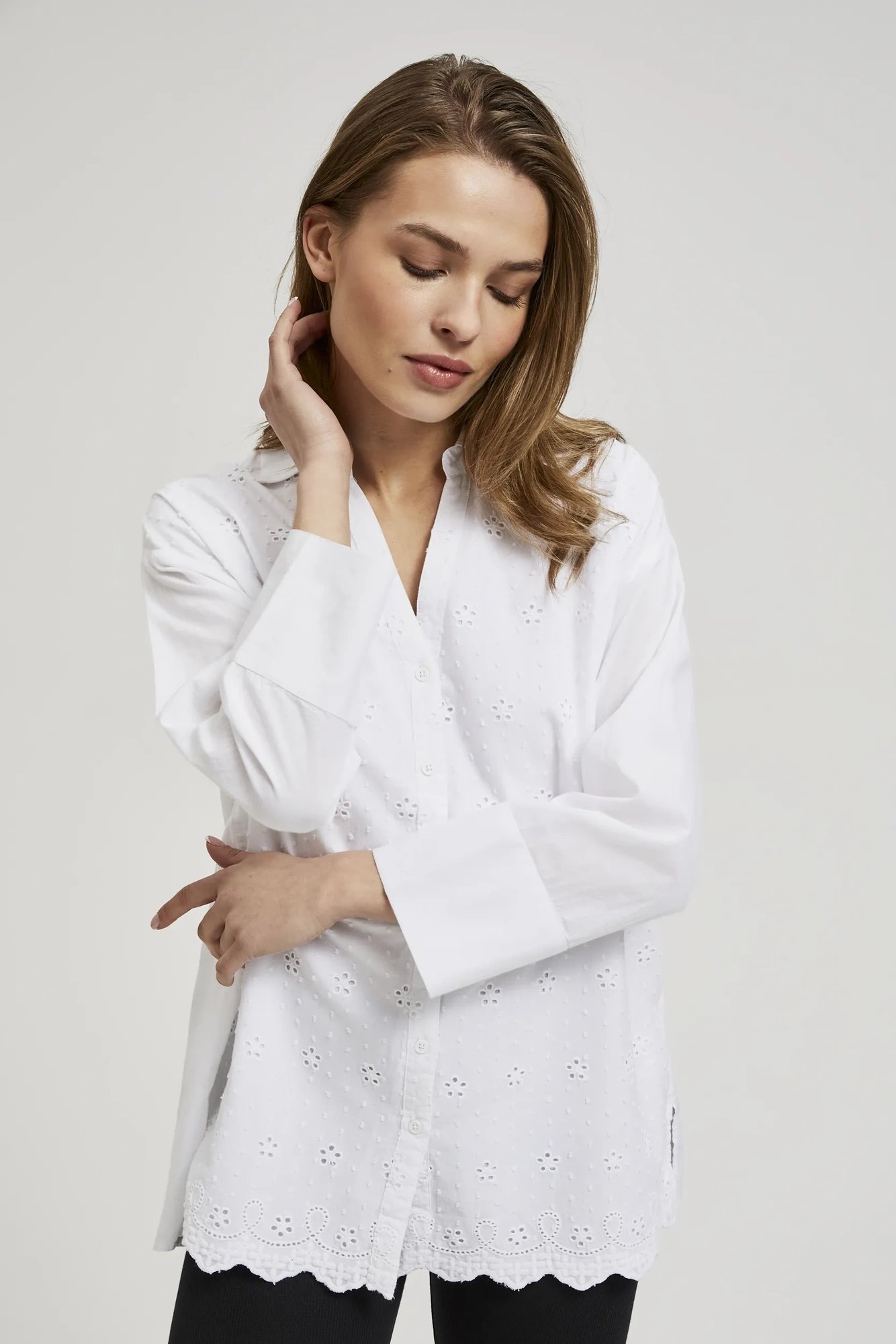Women's romantic shirt MOODO - white