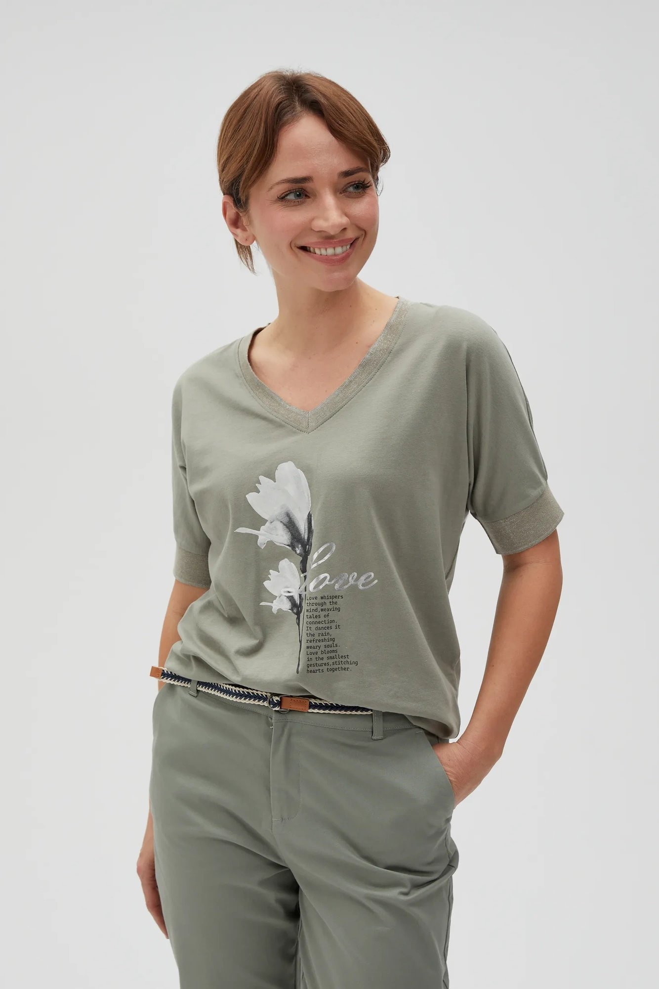Marisse Women's T-Shirt L-Ts-4609 Olive