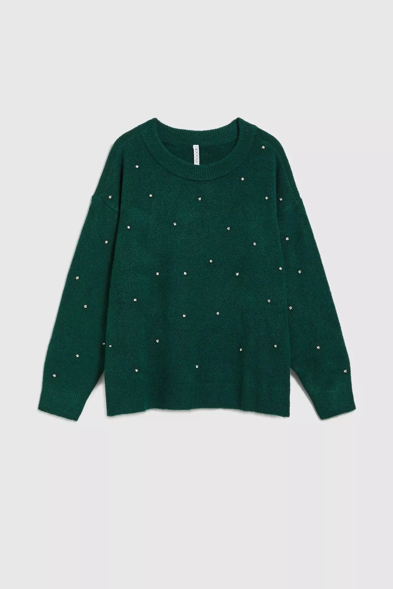 Sweater with rhinestones