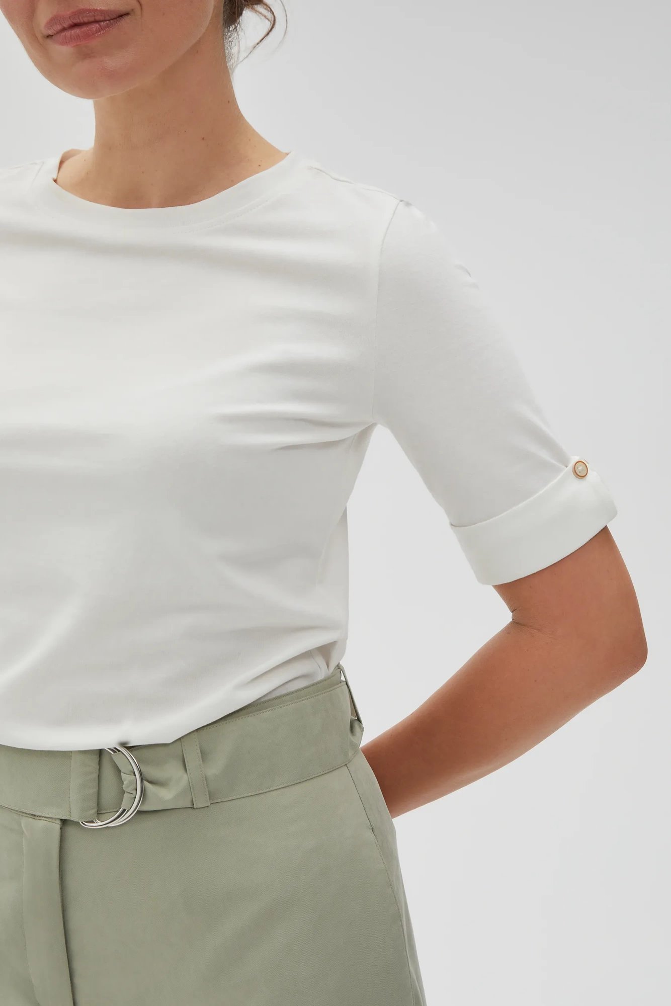 Marisse Women's T-Shirt L-Ts-4616 Off White