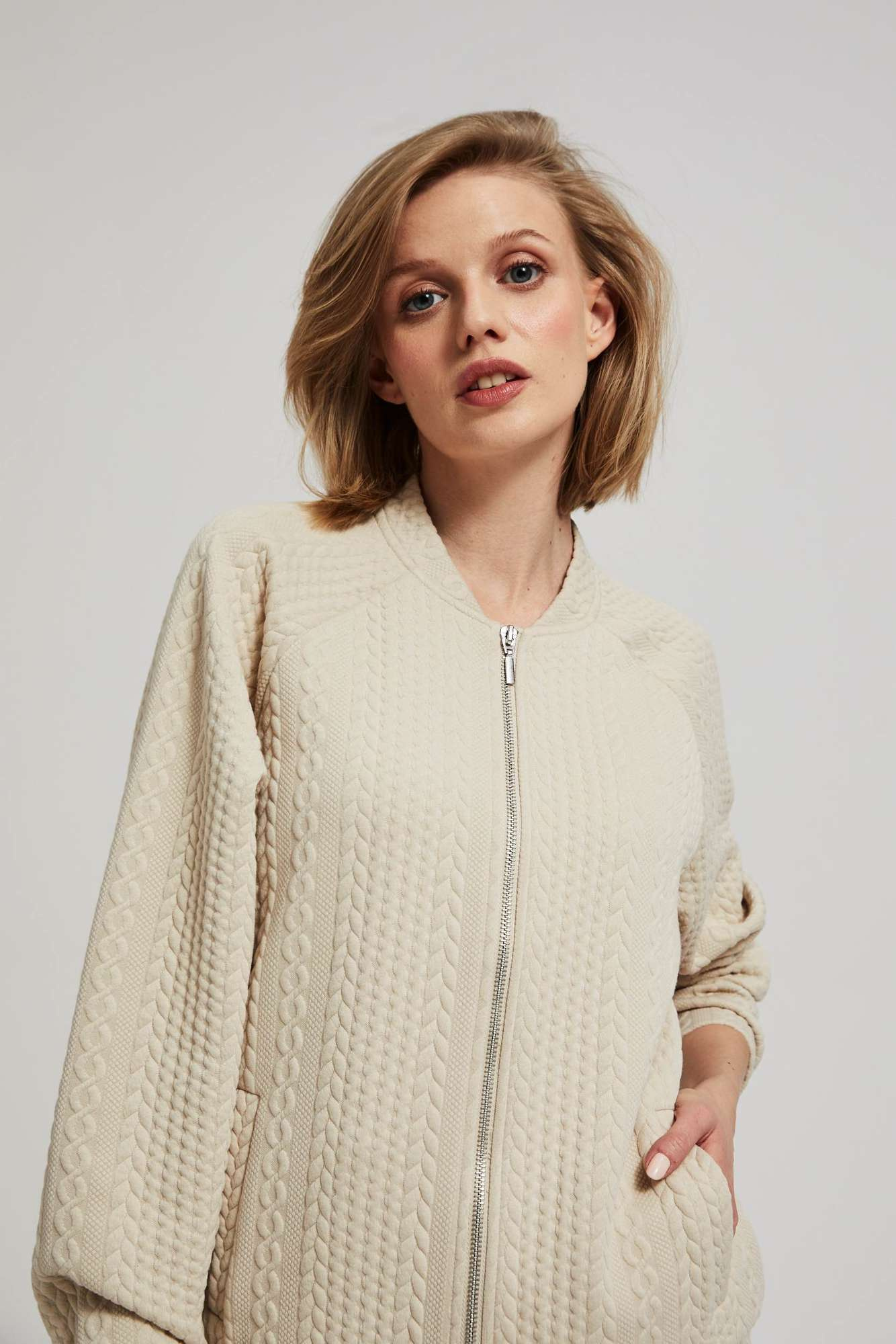 Zip-up hoodie with pockets