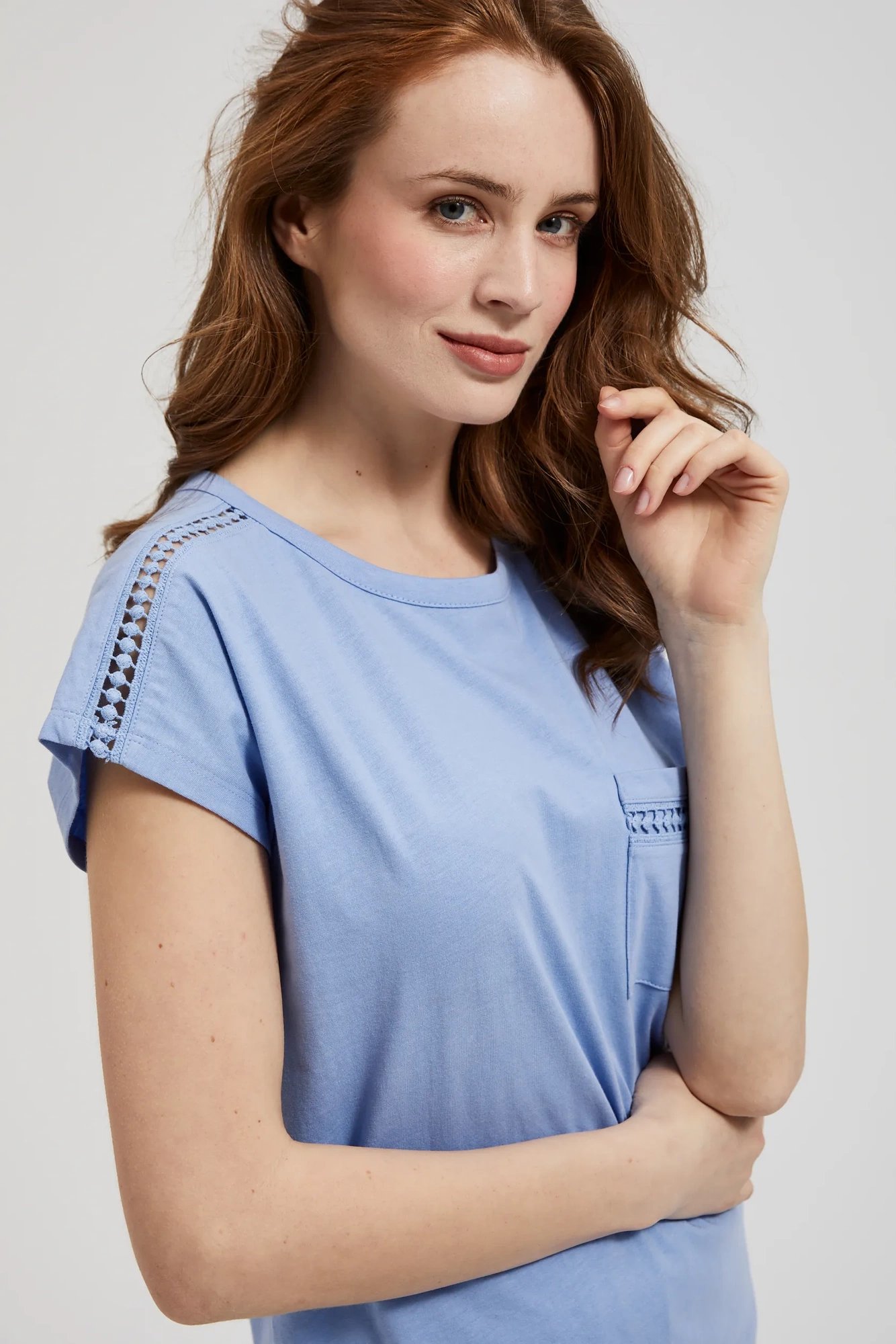 Marisse Women's Blouse L-Ts-4352 L.Blue