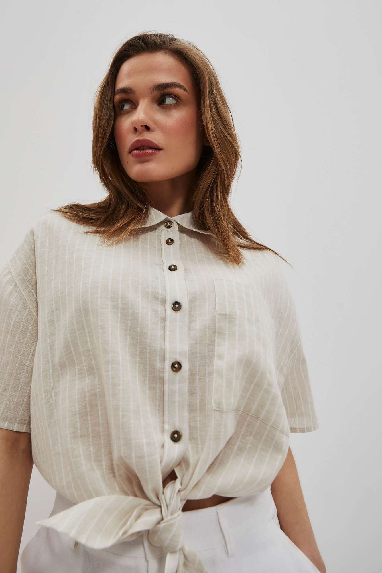 WOMEN'S SHIRT L-KO-4039 BEIGE_OFF WHITE