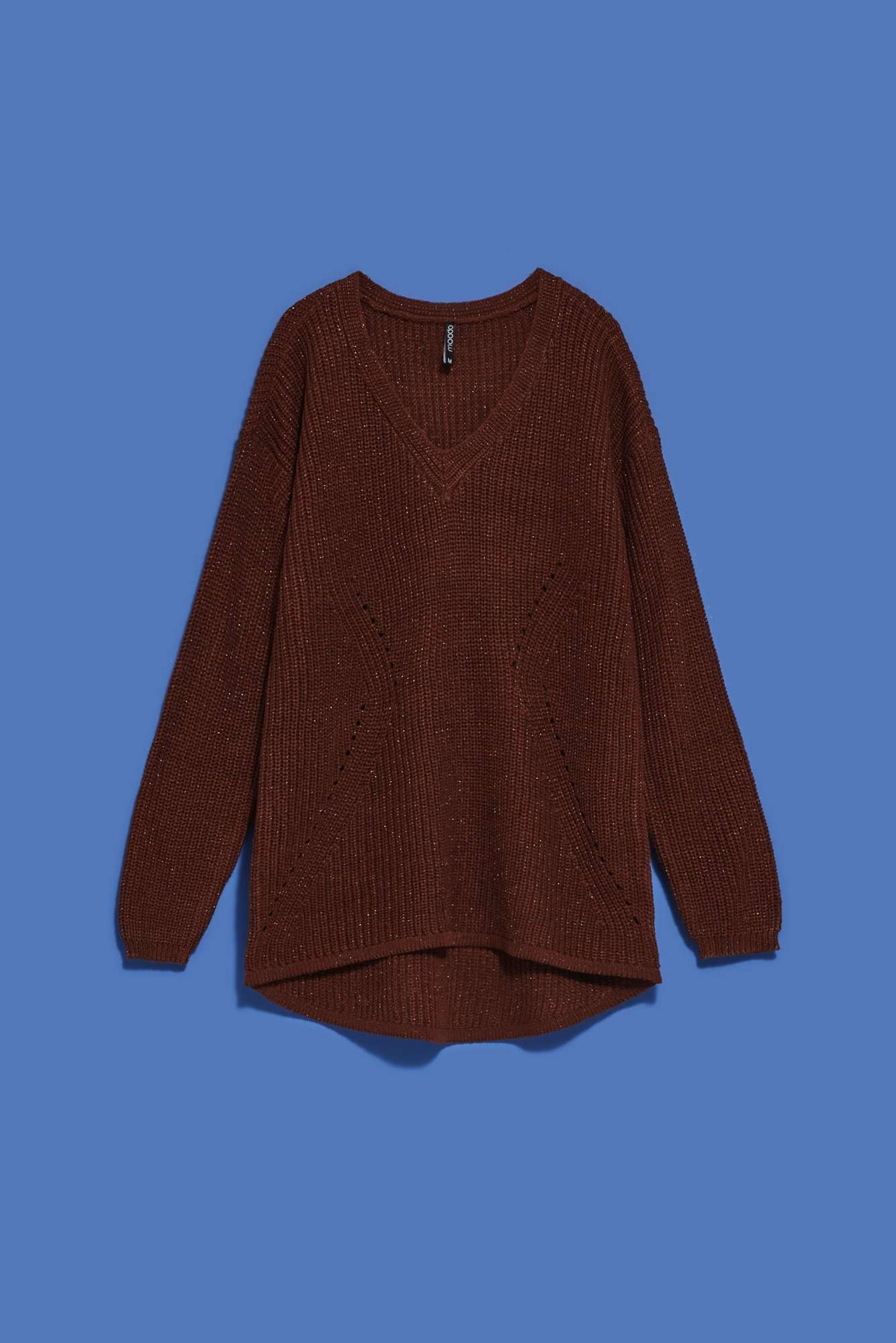 Sweater with metallic thread