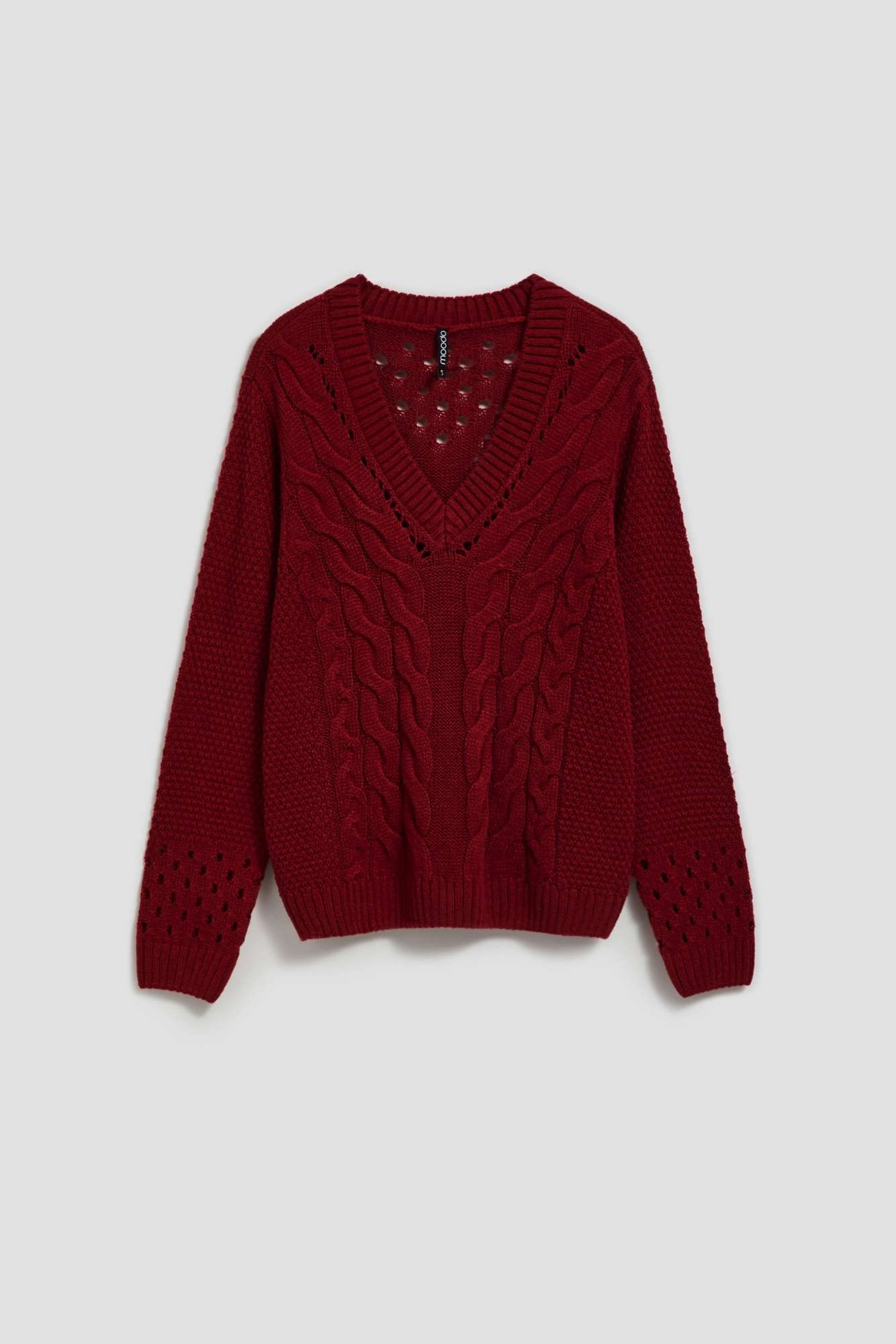 Openwork sleeve sweater
