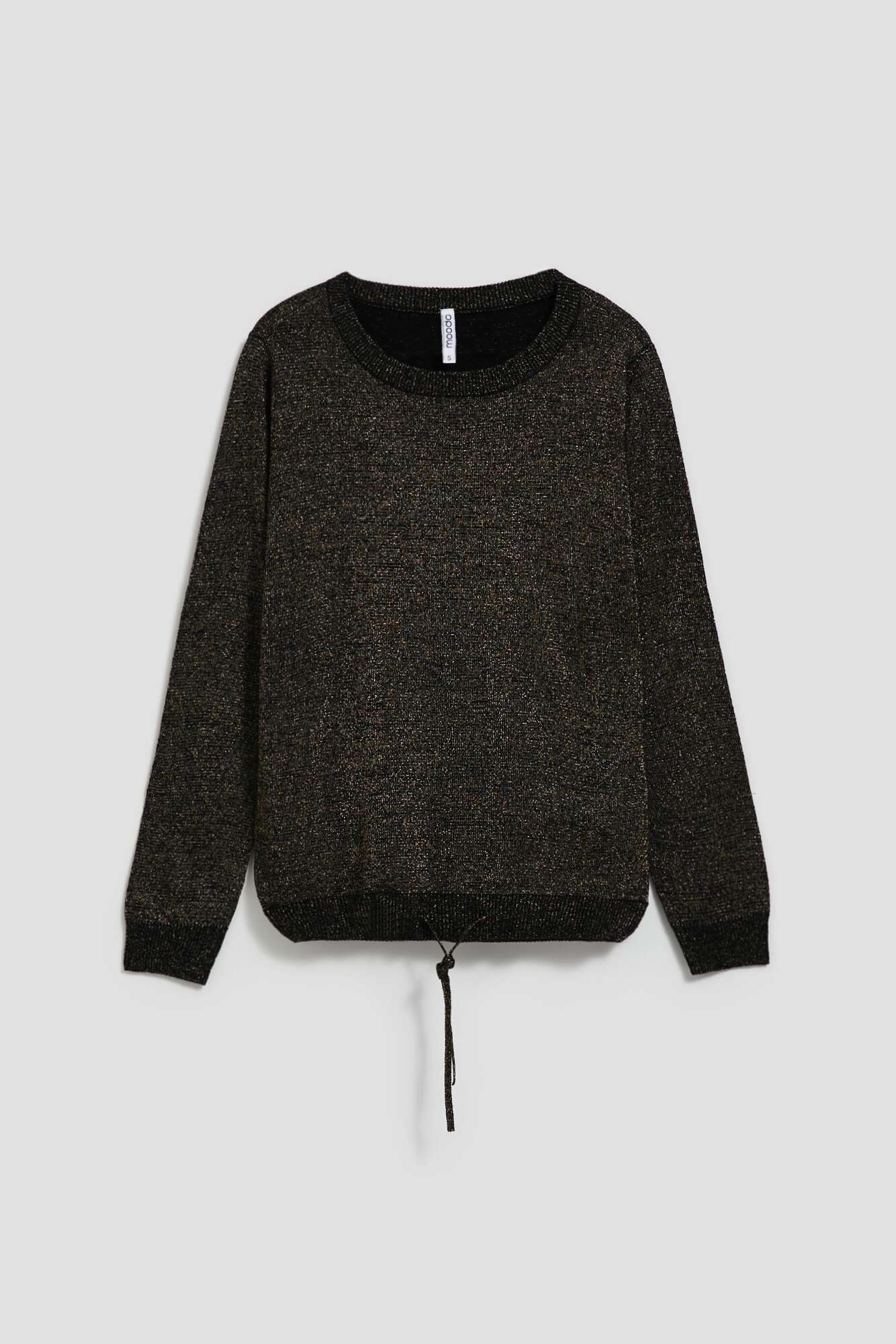 Sweater with metallic thread