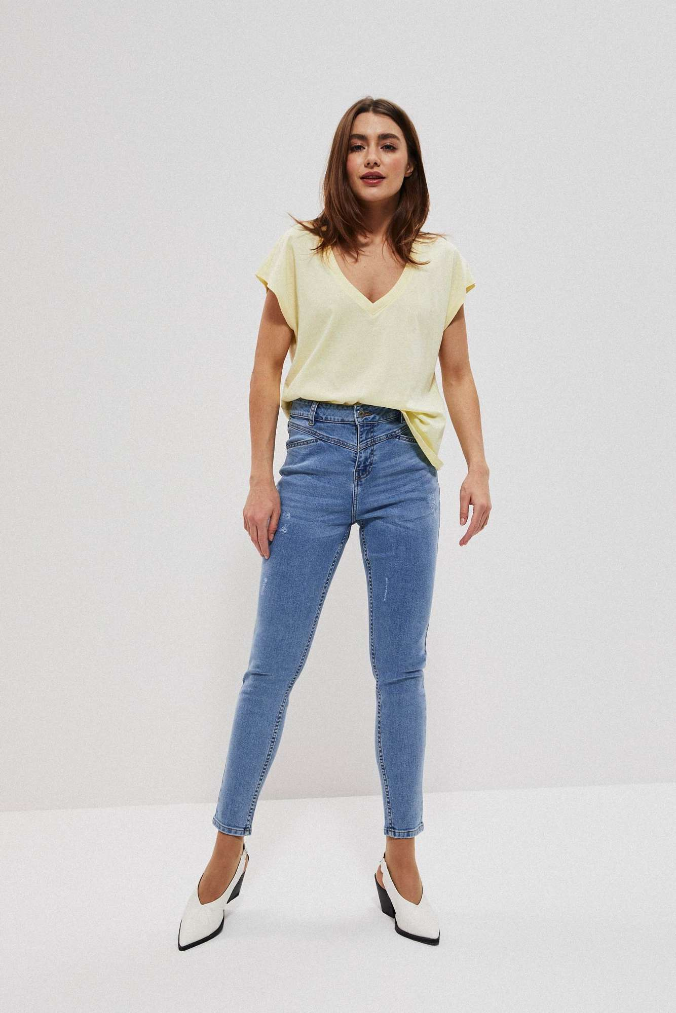 Slim fit pentru femei Moodo - albastru