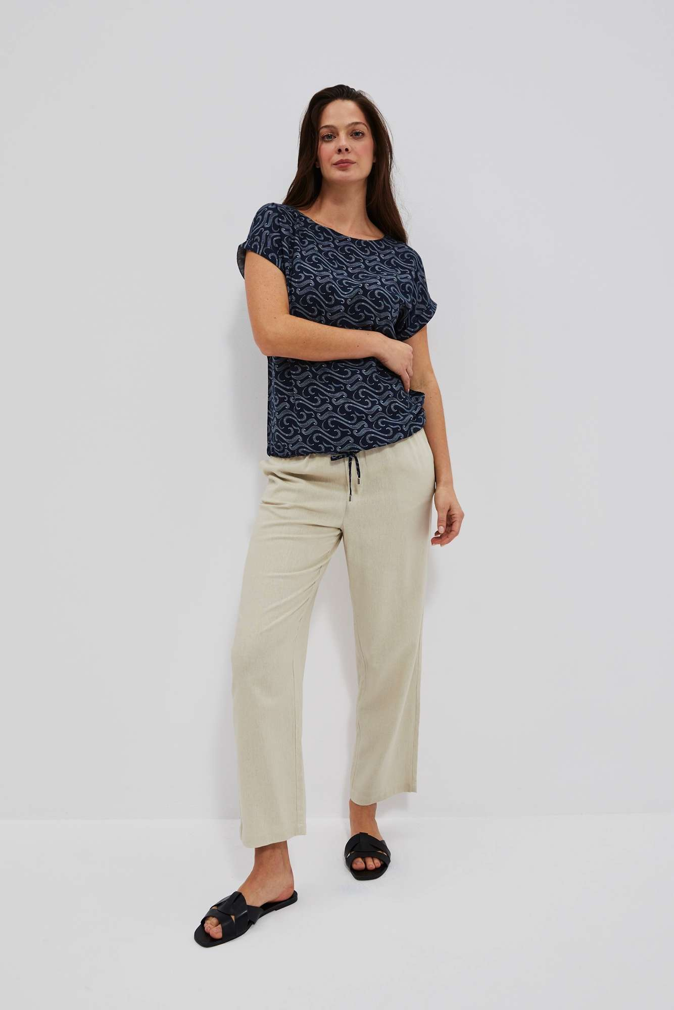 WOMEN'S SHIRT L-KO-4044 NAVY