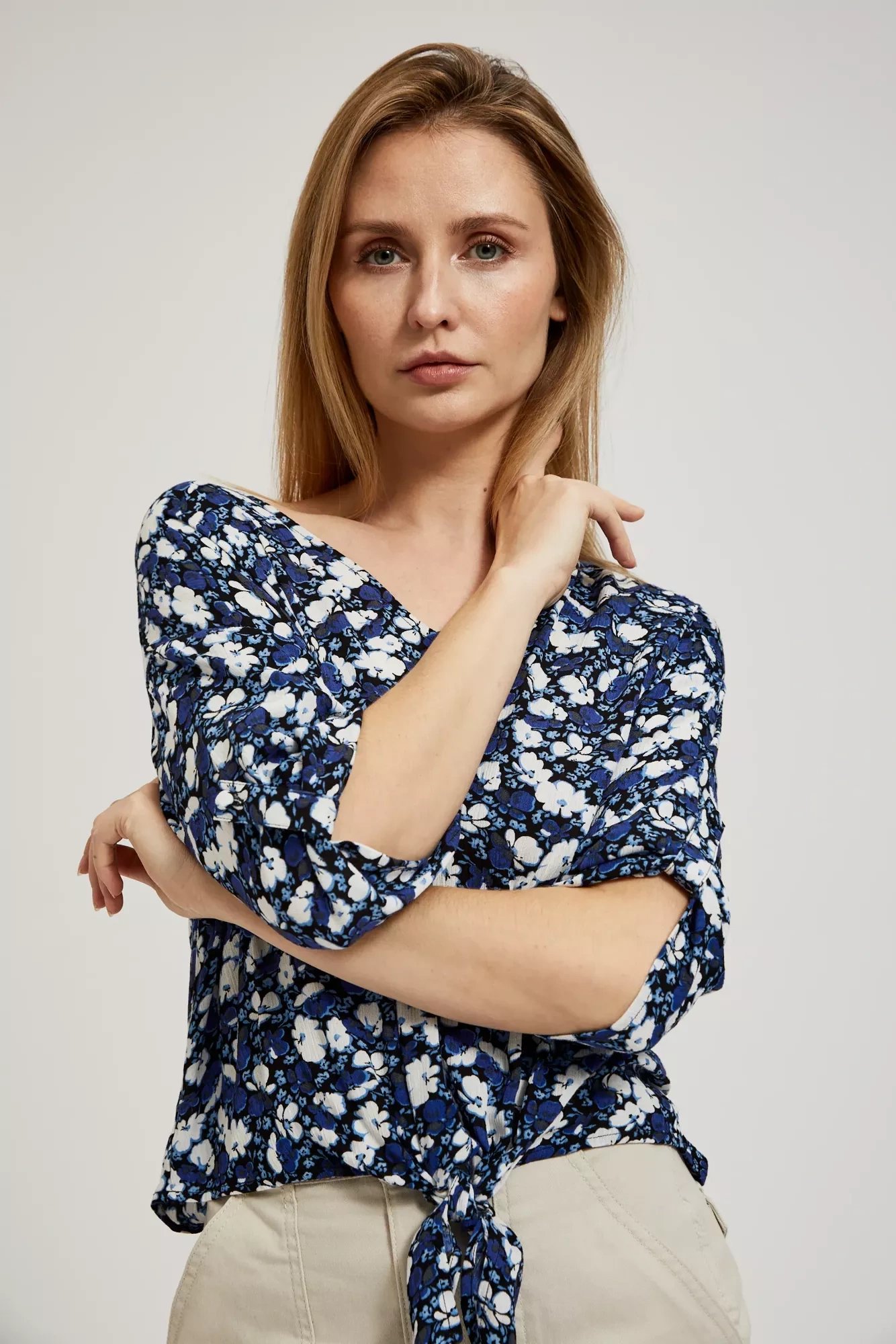 Women's patterned blouse MOODO - black