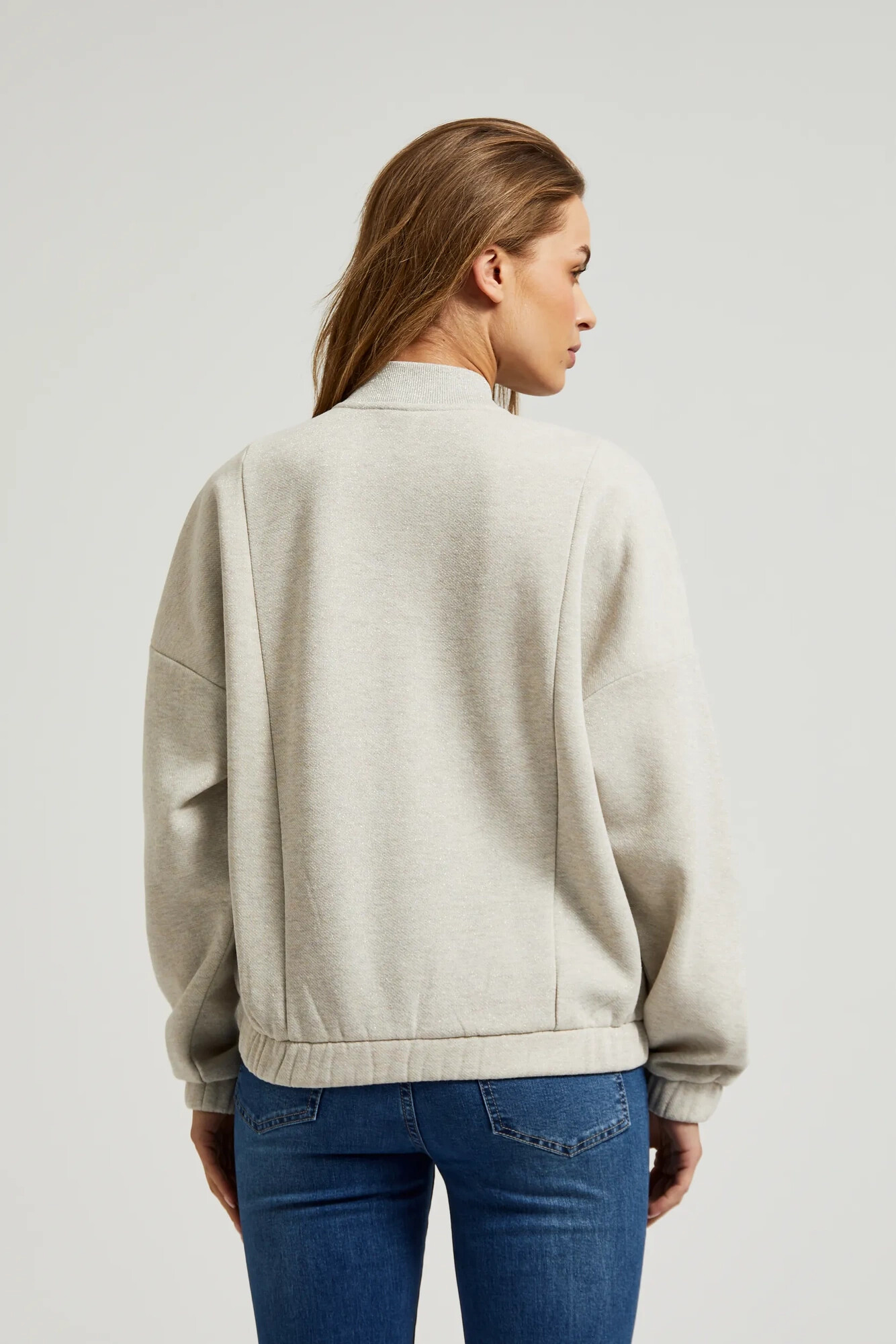 Women's zip-up hoodie MOODO, beige