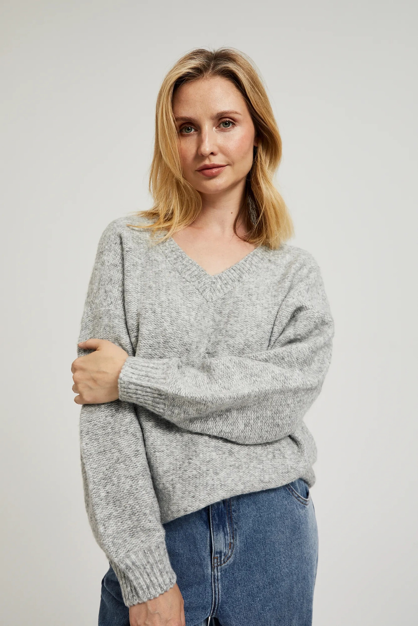 Marisse Womens Sweater Z-Sw-4534 L.Grey Mel