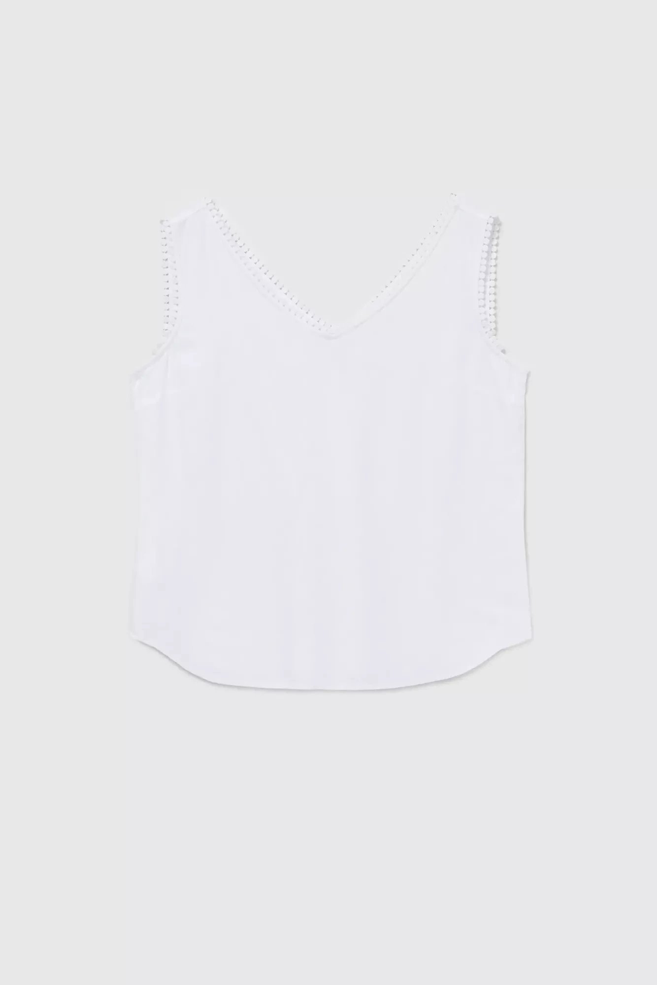 Women's tank top with a V-neck MOODO - white