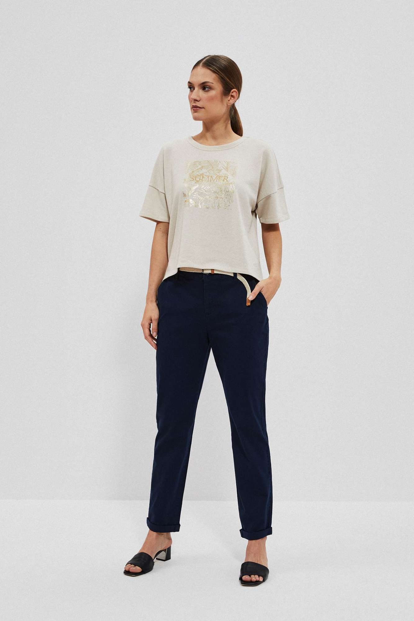 Marisse Women's Trousers L-Sp-4014 Navy
