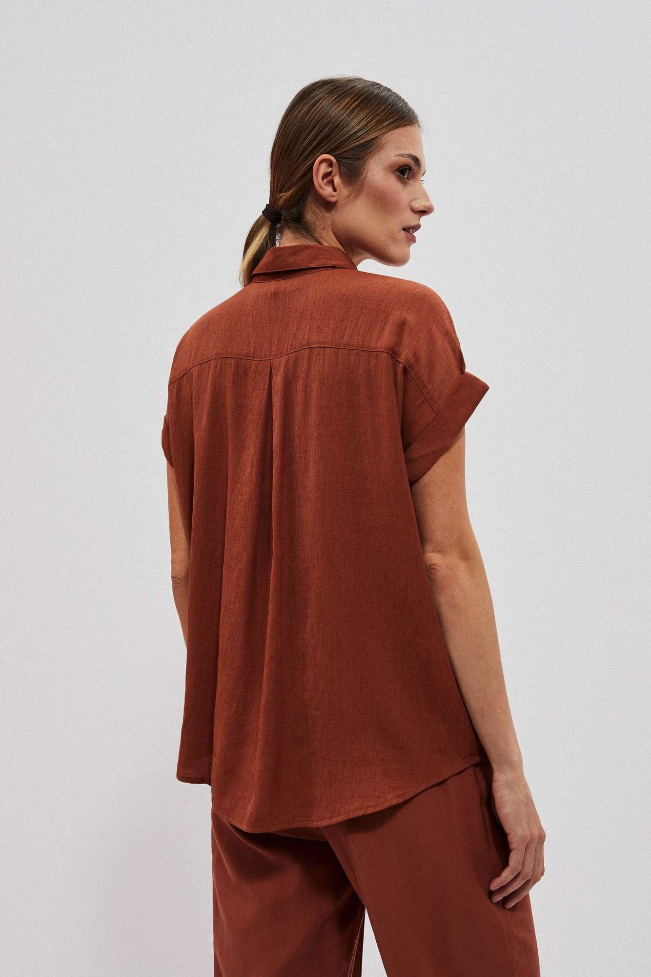 WOMEN'S SHIRT L-KO-4023 BROWN